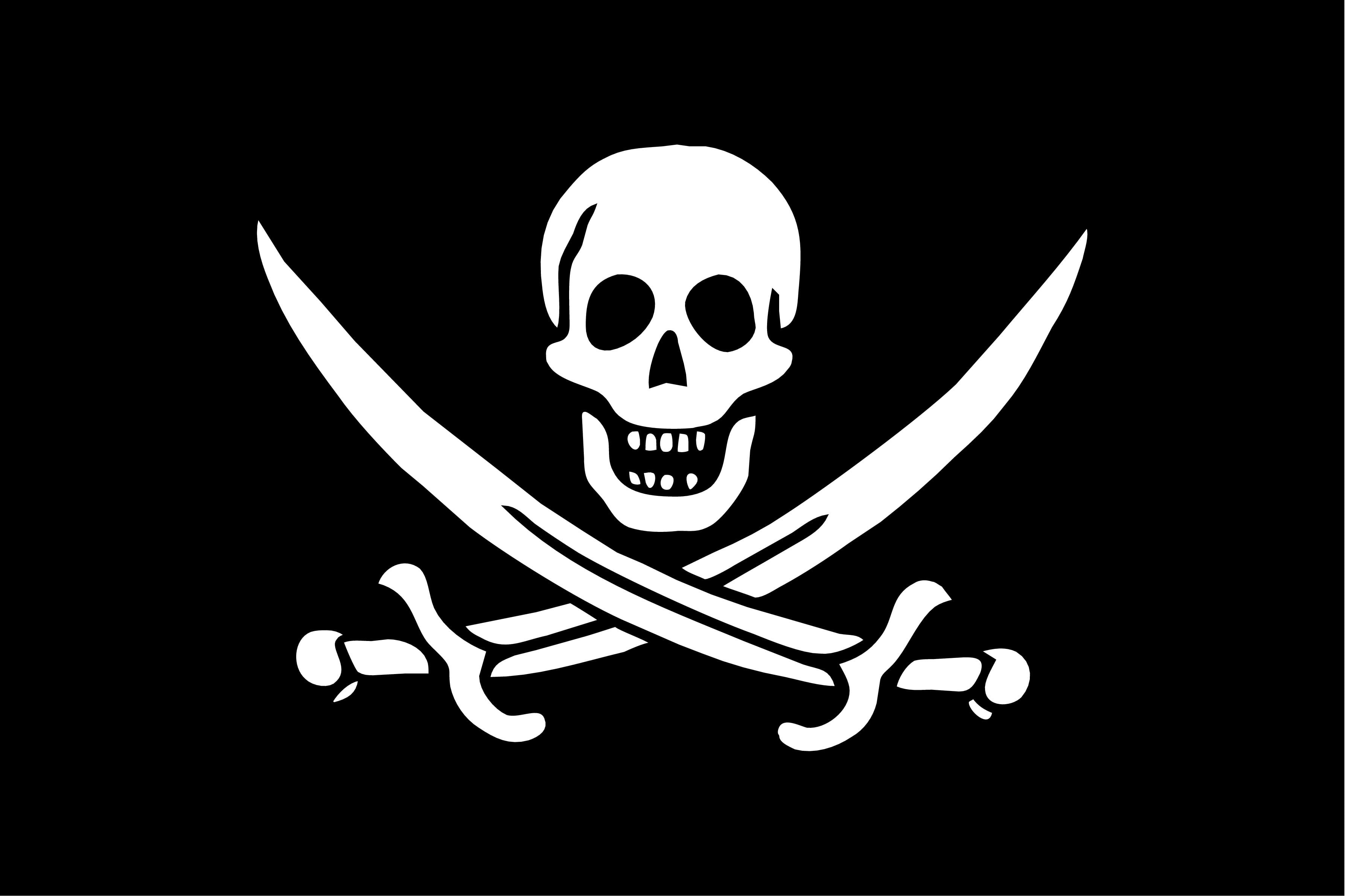 Pirate Flag, skull and bones, 2K, HD Wallpaper
