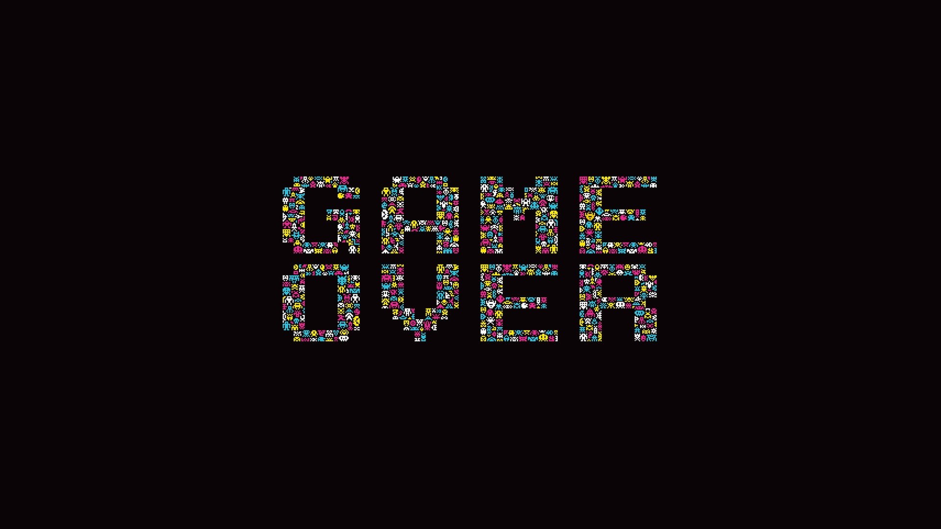 close-up, GAME OVER, number, communication, studio shot, video games, simple background, indoors, leisure games, retro games, digital display, illustration, HD Wallpaper