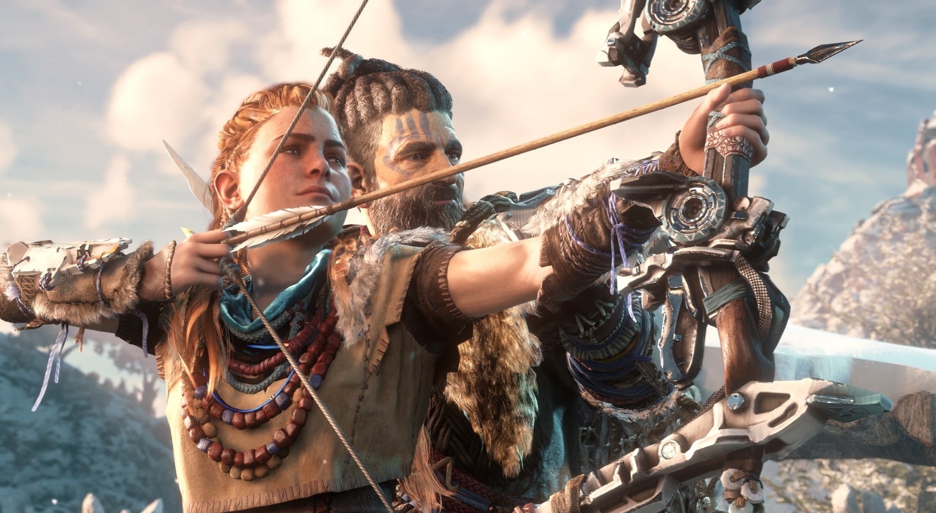young adult, dawn, Games, fighting, Aloy, day, portrait, zero, 2017, tribe, bow, young women, videogame, outdoors, real people, strength, sunlight, period costume, HD Wallpaper