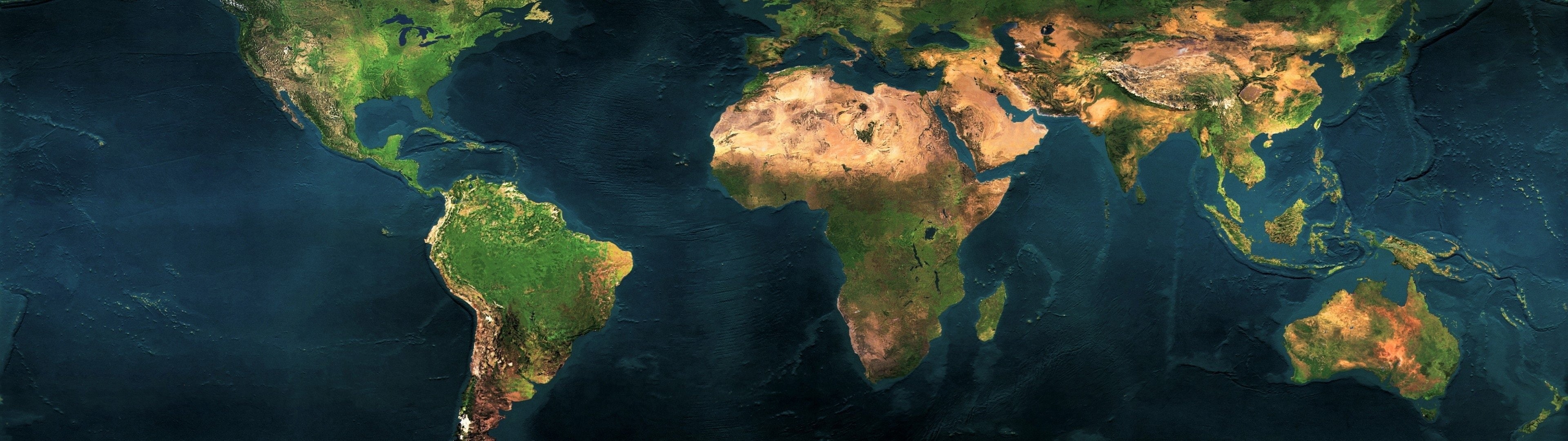 earth, multiple, terre, multi, dual, planet, 4K, continent, monitor, screen, HD Wallpaper