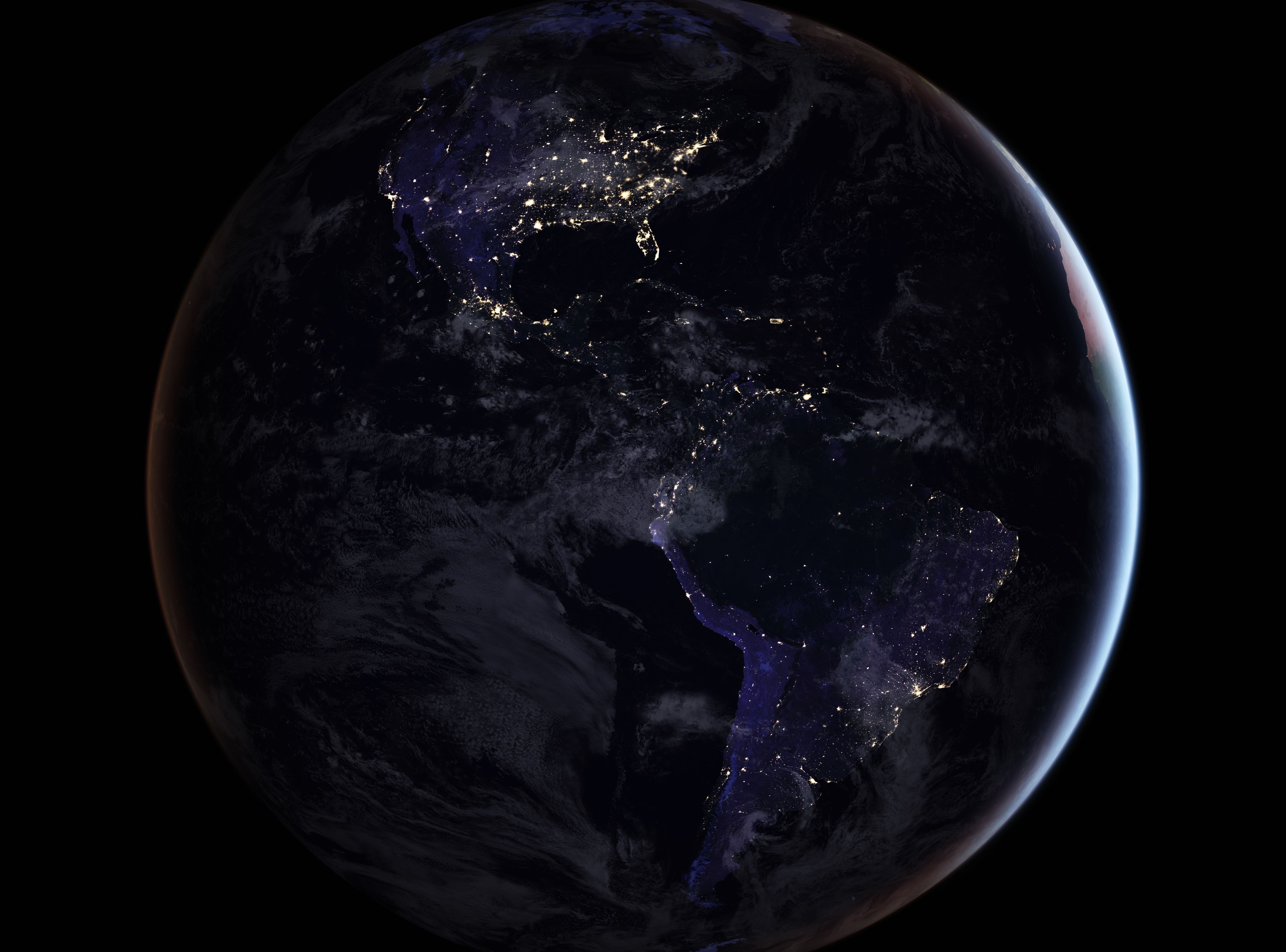 studio shot, blue, satellite View, lights, outdoors, sky, space exploration, no People, 4K, black Color, planetary Moon, backgrounds, space, globe - Man Made Object, HD Wallpaper