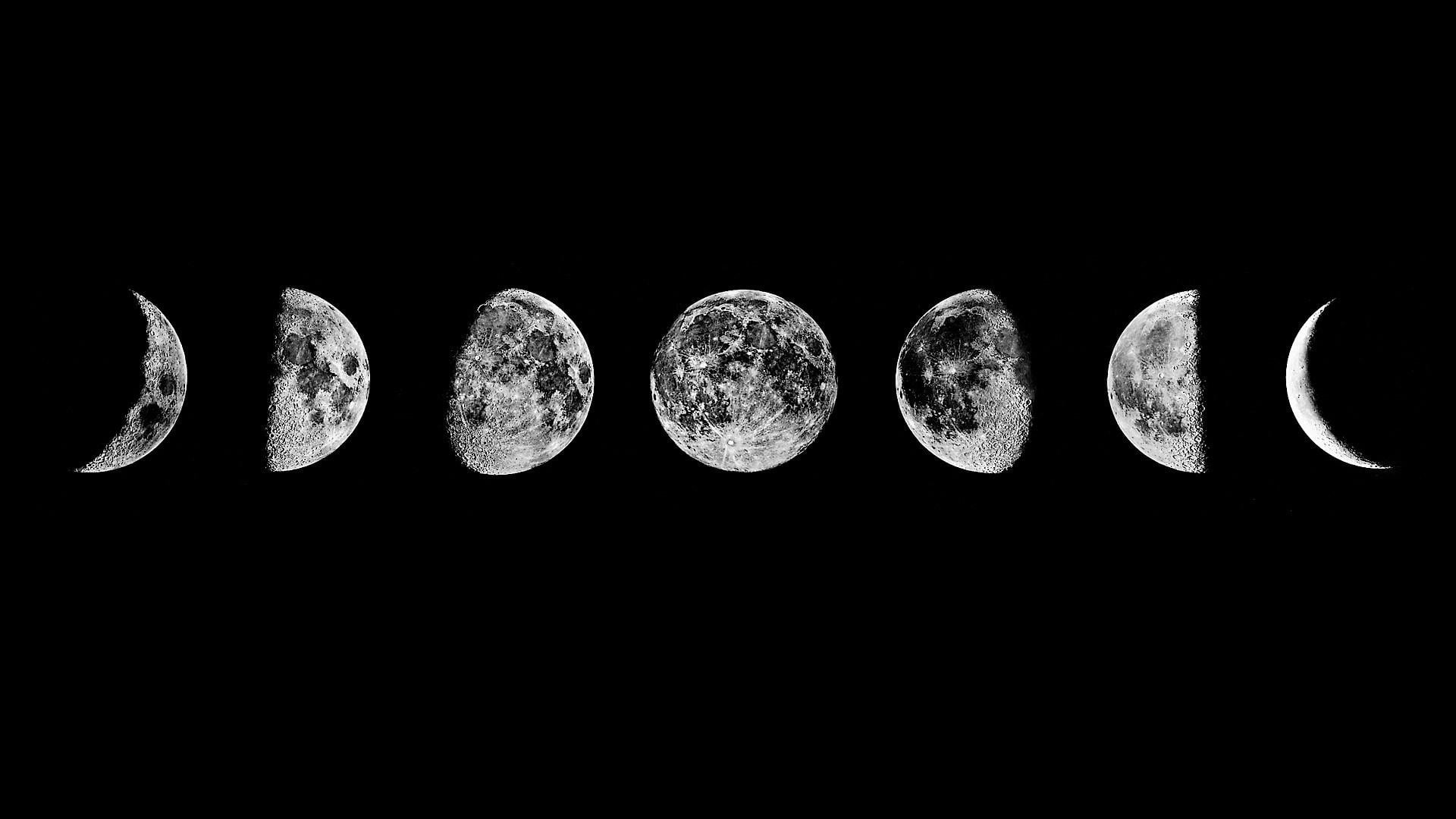 studio shot, black background, copy space, no people, night, monochrome photography, in a row, 1080P, dark, phenomenon, indoors, astronomical object, shape, HD Wallpaper