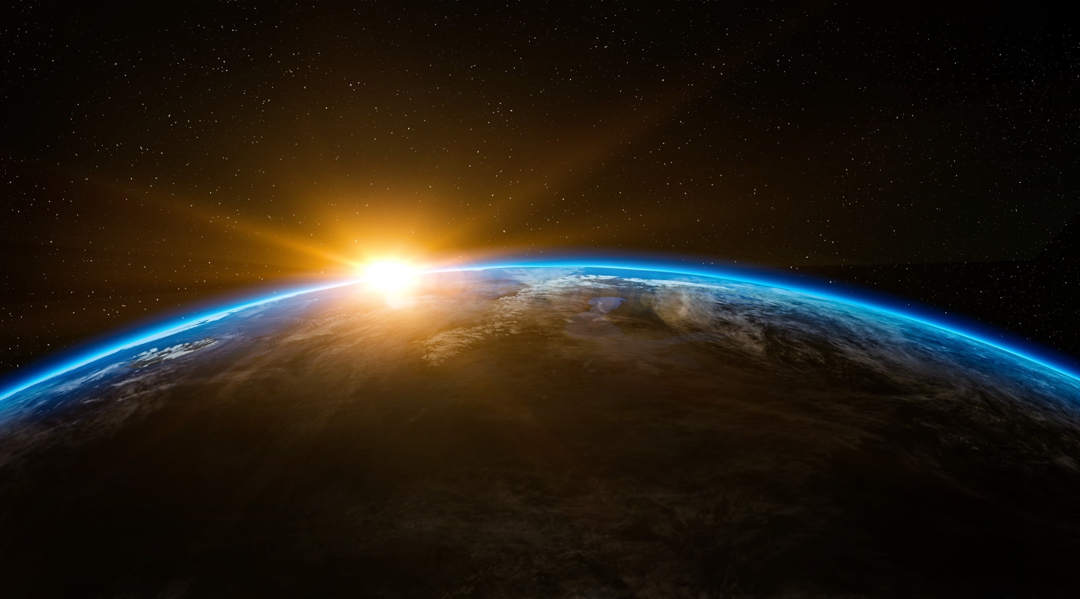 Planet, Life, futuristic, Outer, light - natural phenomenon, 3dEarth, Horizon, sky, night, Earth, satellite view, Sunshine, Cosmos, Black, Globe, Beam, HD Wallpaper