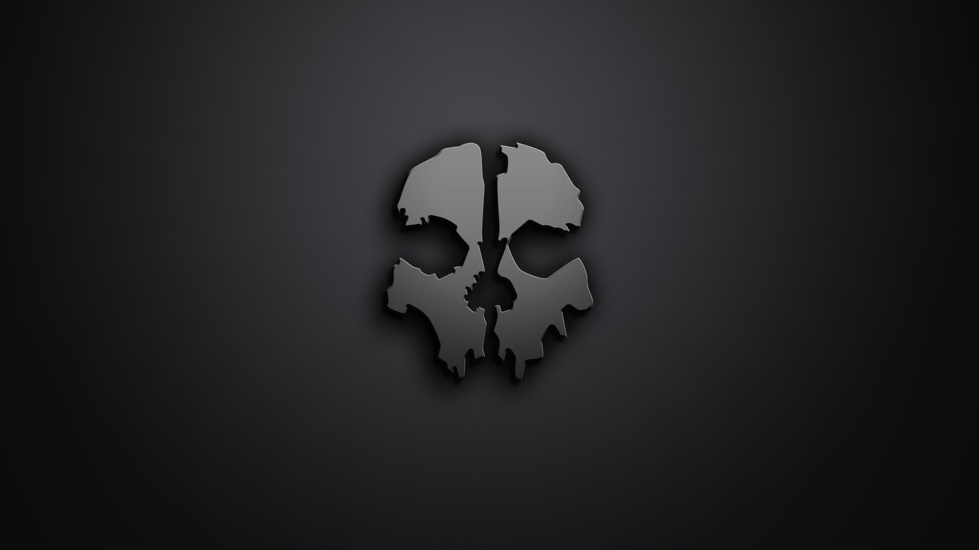 minimalism, Call of Duty: Ghosts, 1080P, artwork, gray background, skull, Call of Duty, Dishonored, HD Wallpaper
