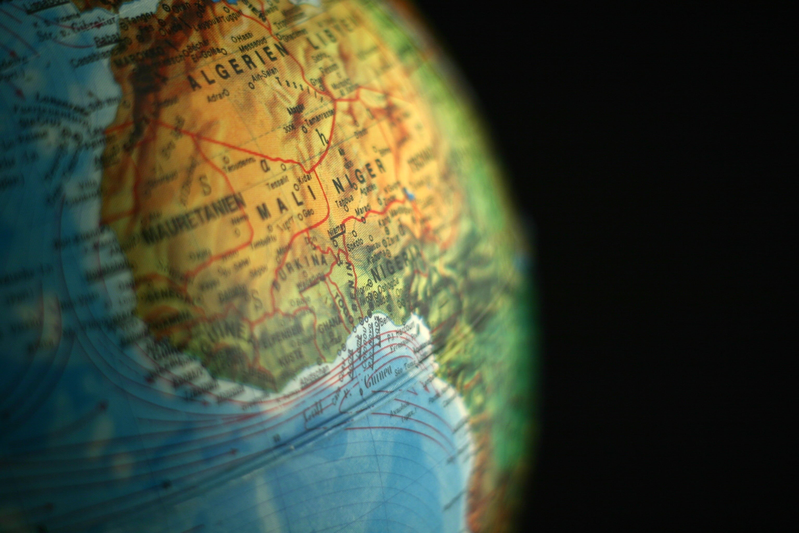 globalization, no people, globe - Man Made Object, africa, map, studio shot, nature, algeria, space, copy space, science, photo, topography, sphere, mali, HD Wallpaper