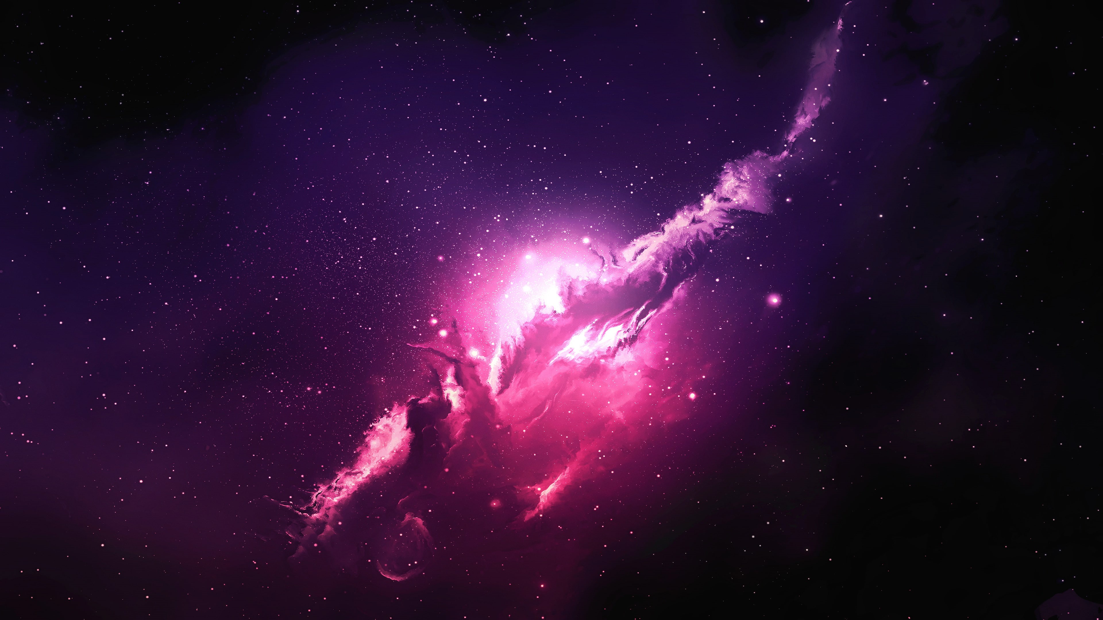 stars, beauty in nature, nature, smoke - physical structure, 4k, hd, nebula, purple, science, no people, 4K, outdoors, power in nature, astronomy, sky, HD Wallpaper