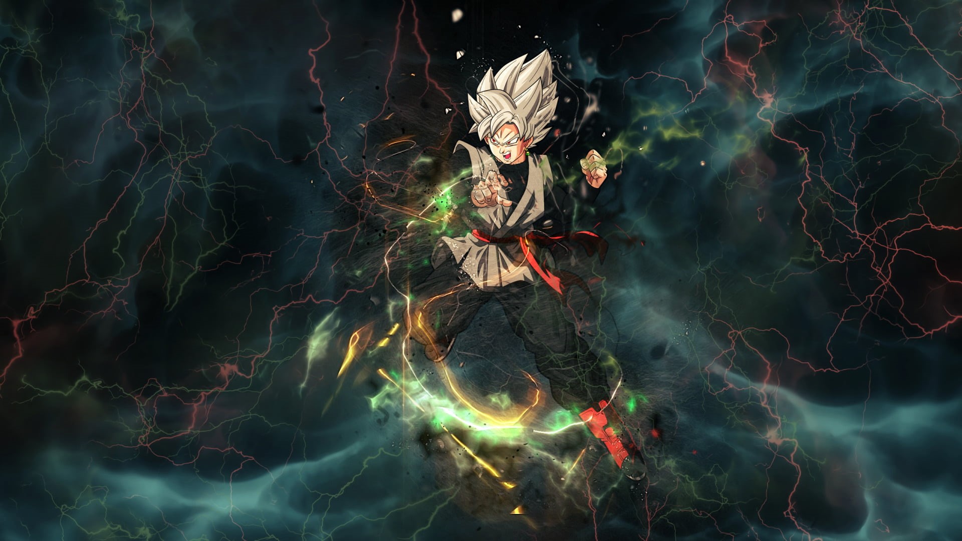 bizarre, surreal, no people, smoke - Physical Structure, Black Goku, science, creativity, blue, water, 1080P, digital, illustration, dark, arachnid, HD Wallpaper