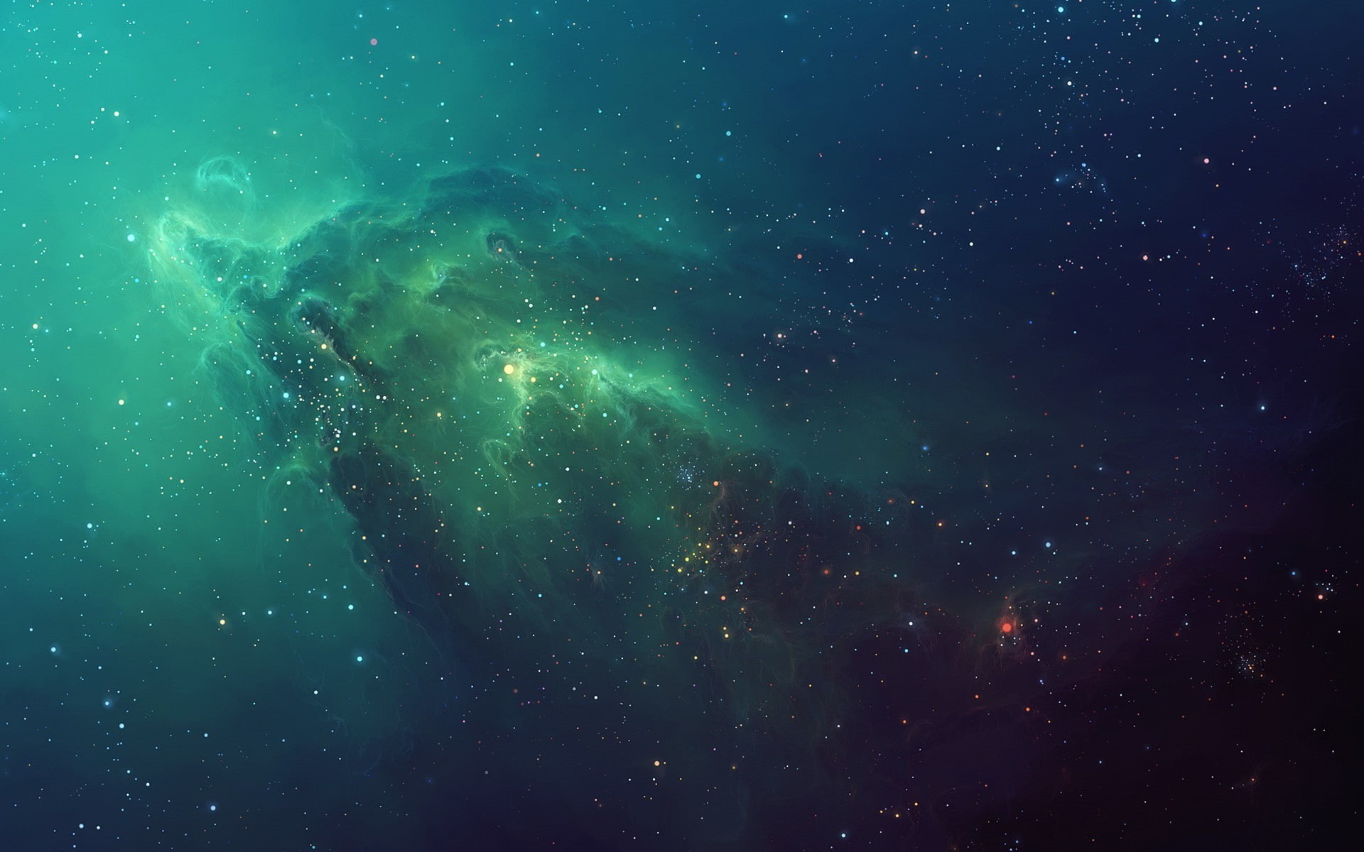 tranquility, one person, sky, water, outdoors, 1080P, TylerCreatesWorlds, astronomy, galaxy, sea, nature, night, space and astronomy, universe, green color, HD Wallpaper