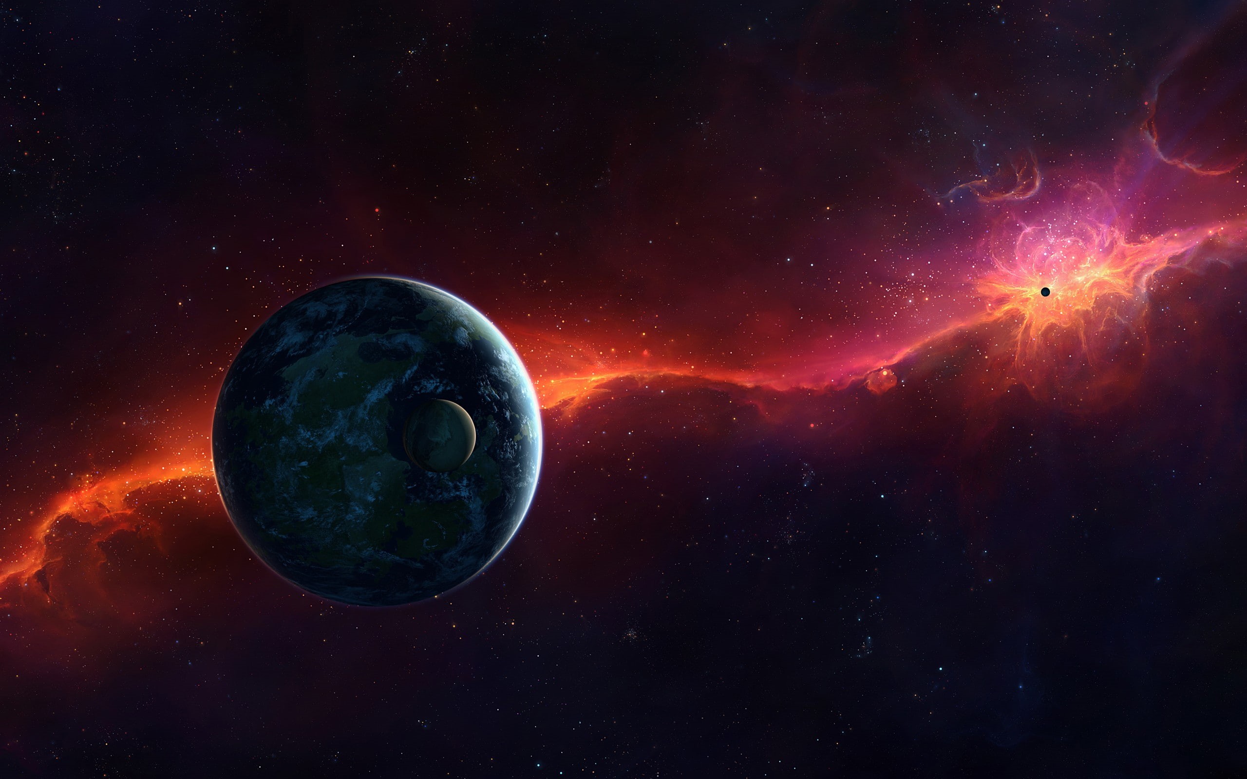 space, 2K, stars, TylerCreatesWorlds, colorful, space art, HD Wallpaper