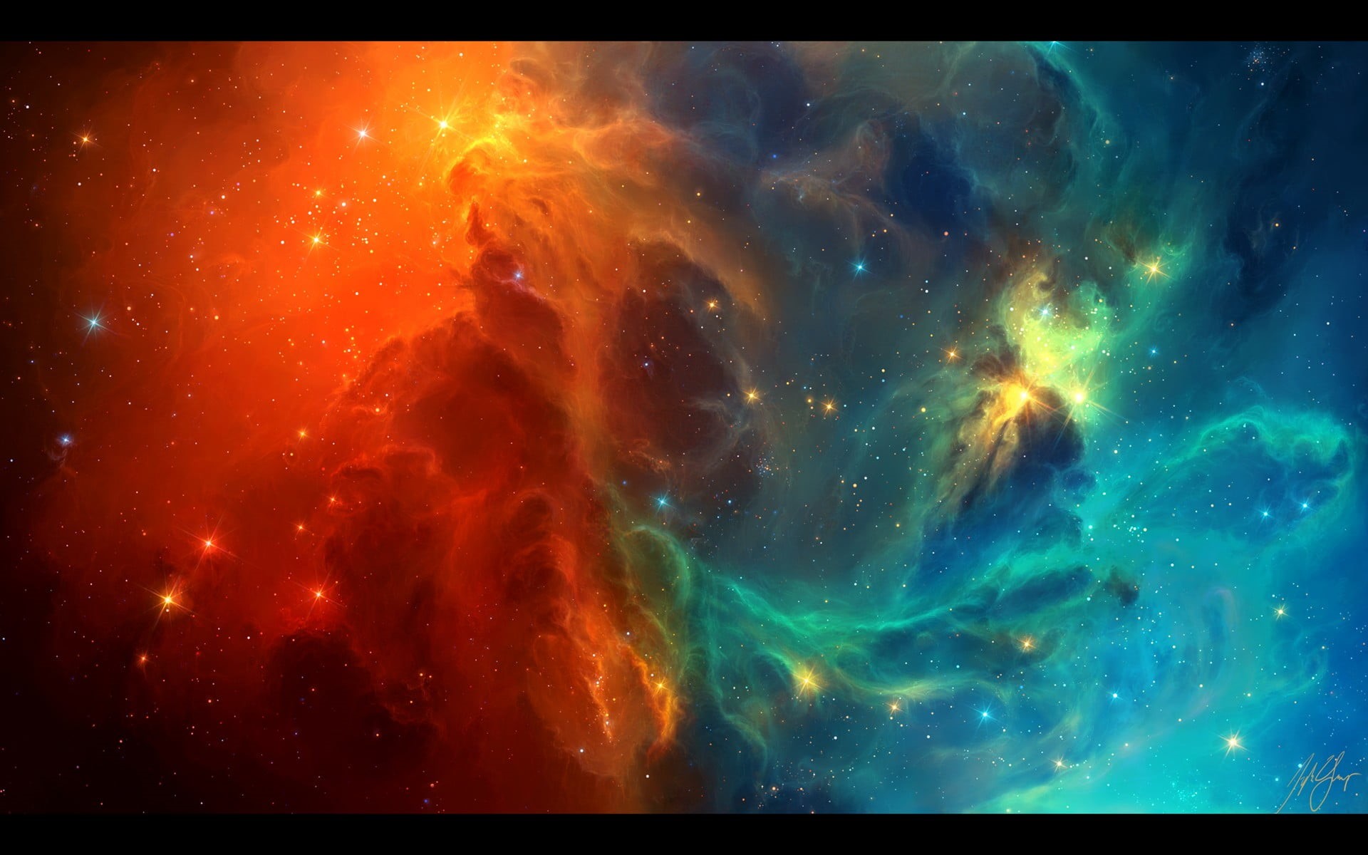 beauty in nature, transfer print, nebula, TylerCreatesWorlds, scenics - nature, 1080P, tranquility, night, multi colored, space art, no people, luminosity, HD Wallpaper