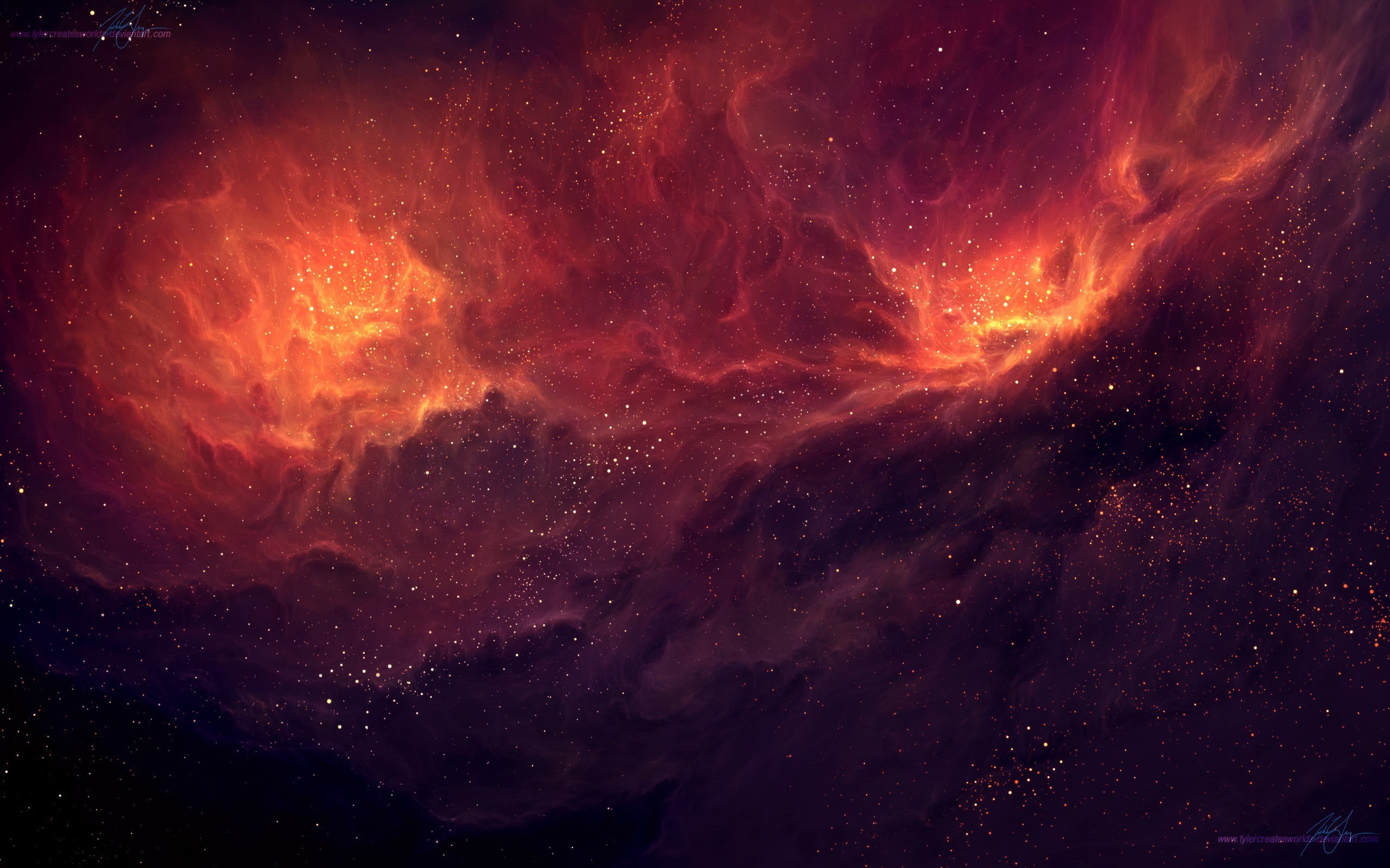 TylerCreatesWorlds, nebula, space art, 2K, HD Wallpaper