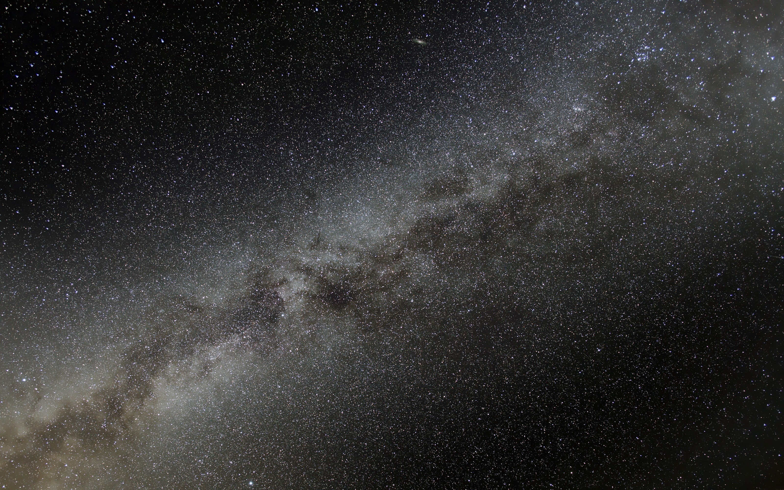 low angle view, 2K, sky, dark, astronomy, star field, night, digital art, space art, globular star cluster, tranquility, science, tranquil scene, space exploration, HD Wallpaper