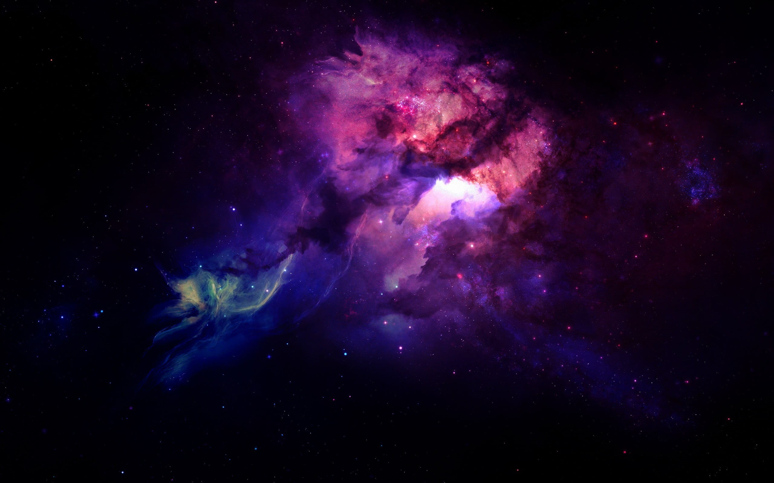 nebula, black background, star - space, underwater, mystery, constellation, purple, sky, nature, space exploration, digital art, galaxy, fantasy, no people, HD Wallpaper