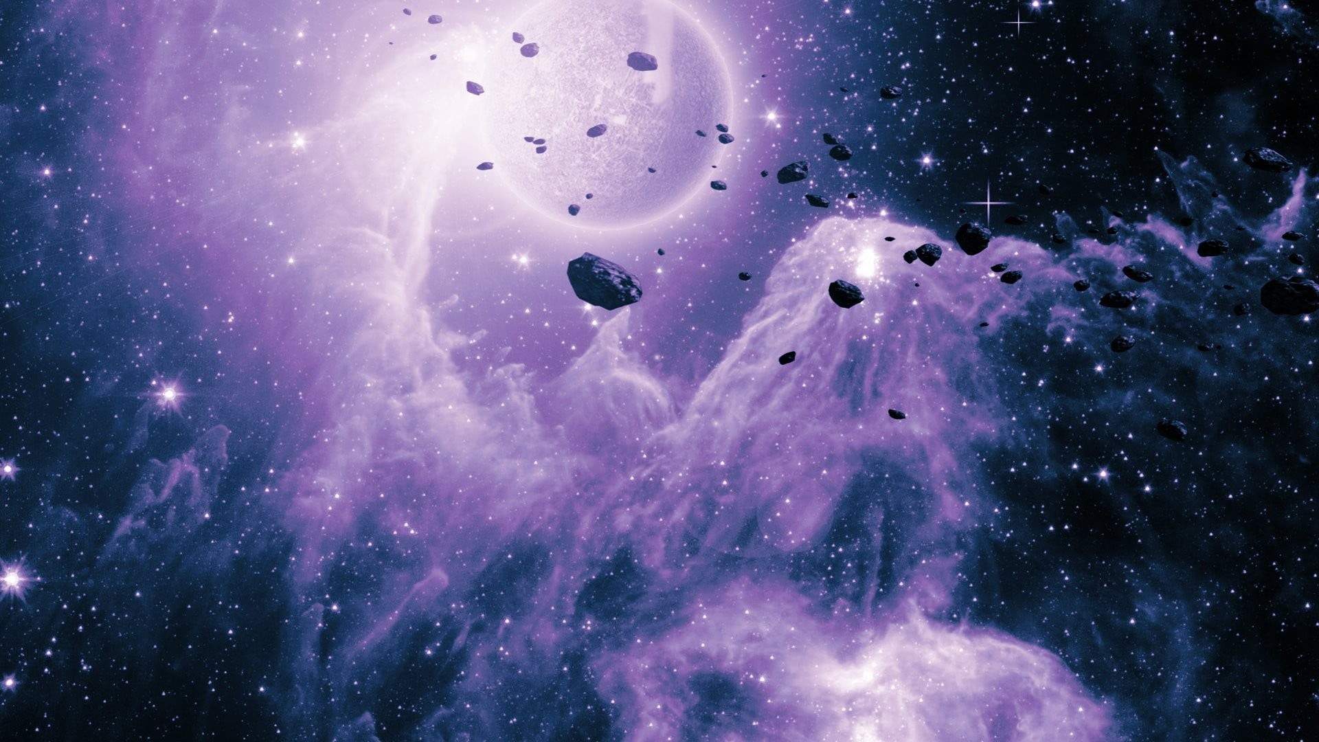animal themes, night, star - space, space, animal wildlife, nebula, sky, purple, animal, nature, beauty in nature, pink color, digital, marine, underwater, HD Wallpaper