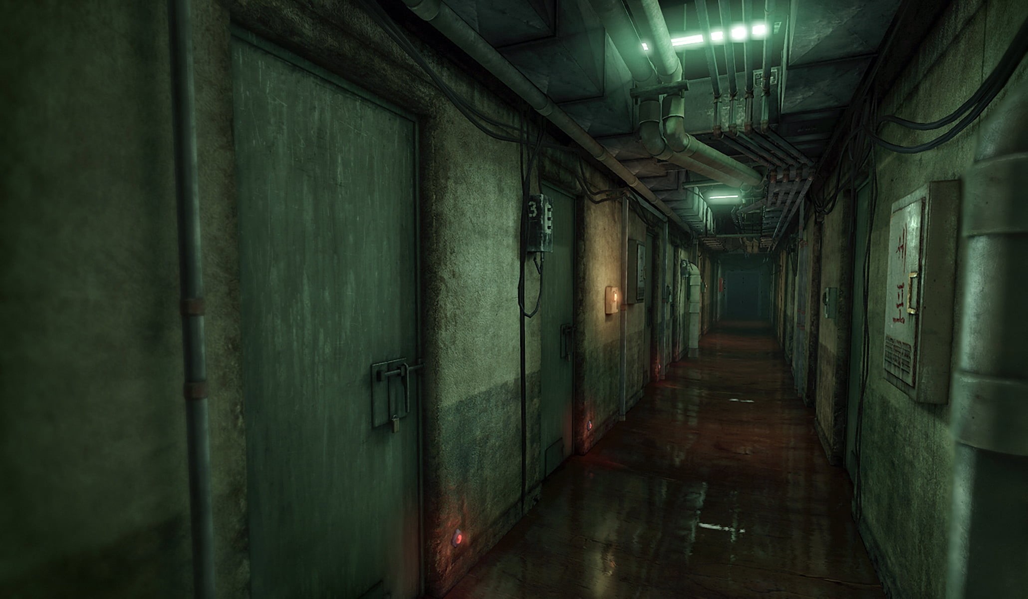 empty, ceiling, old, abandoned, built structure, indoors, arcade, Unreal Engine, 1080P, ruined, diminishing perspective, direction, alley, obsolete, building, HD Wallpaper