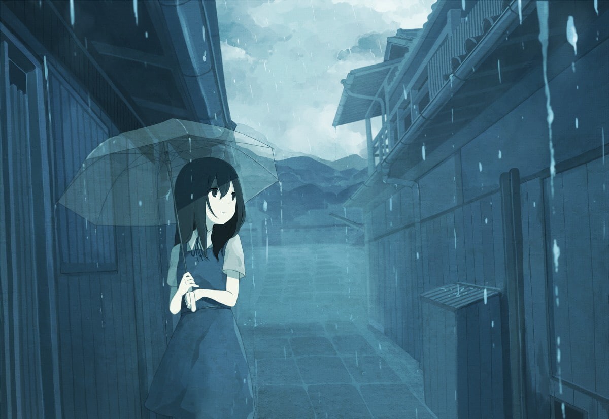 reflection, window, built structure, rain, hairstyle, adult, long hair, 480P, looking, building exterior, glass - material, depression - sadness, black hair, HD Wallpaper