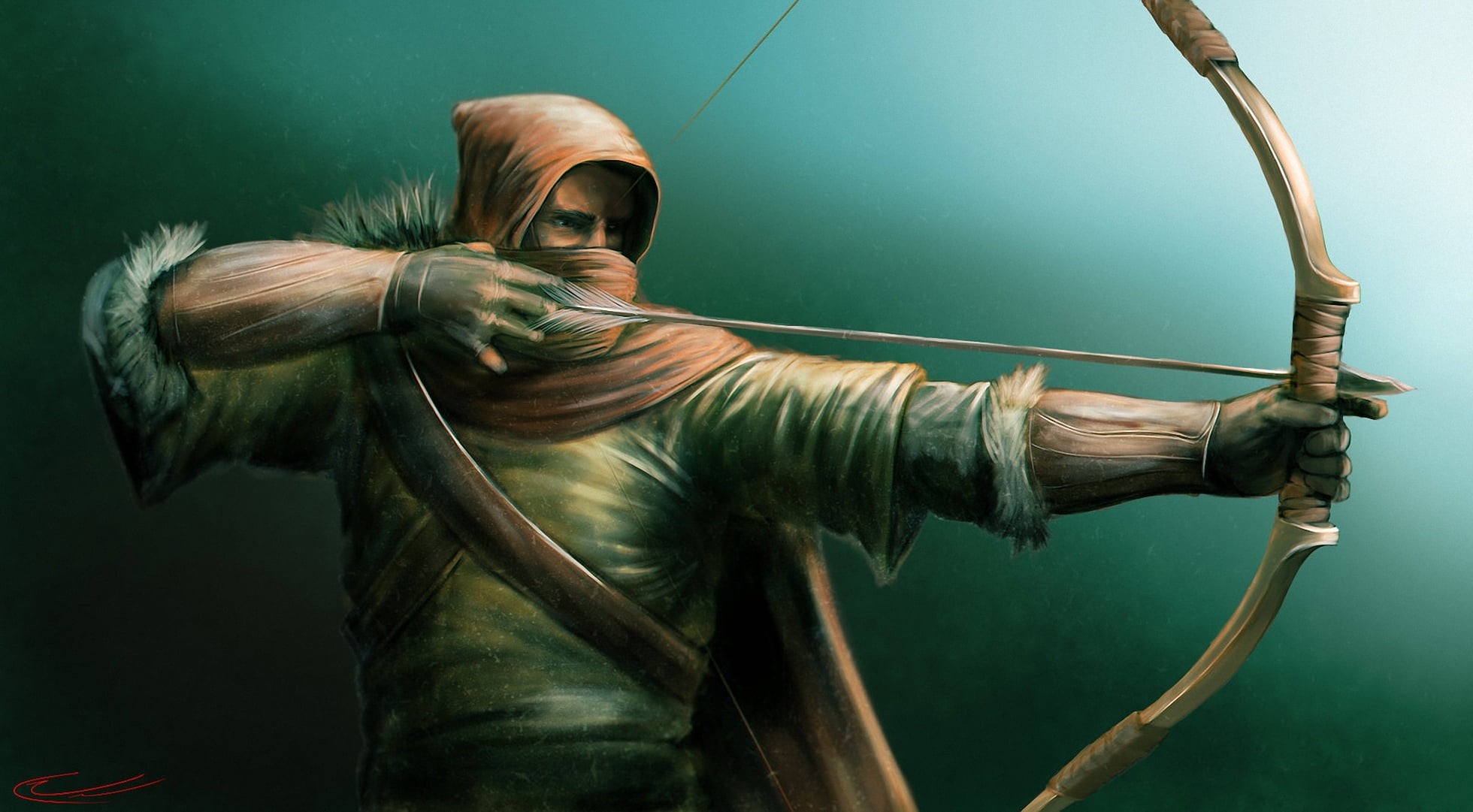 lifestyles, man, casual clothing, people, warrior, leisure activity, holding, young women, indoors, occupation, green color, art, arrow, 1080P, evil, horror, HD Wallpaper