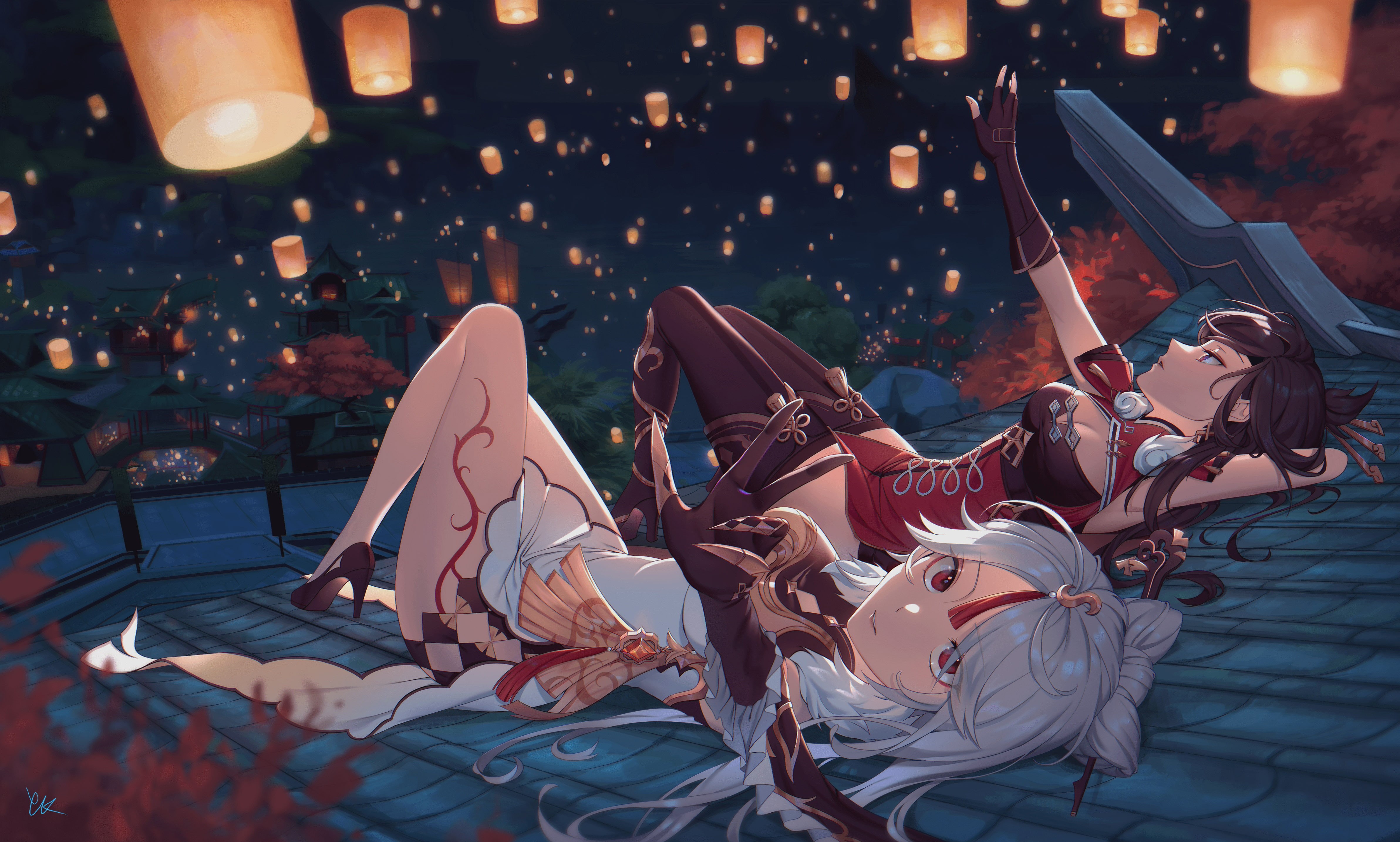 Ningguang (Genshin Impact), 4K, Genshin Impact, anime girls, Beidou (Genshin Impact), HD Wallpaper