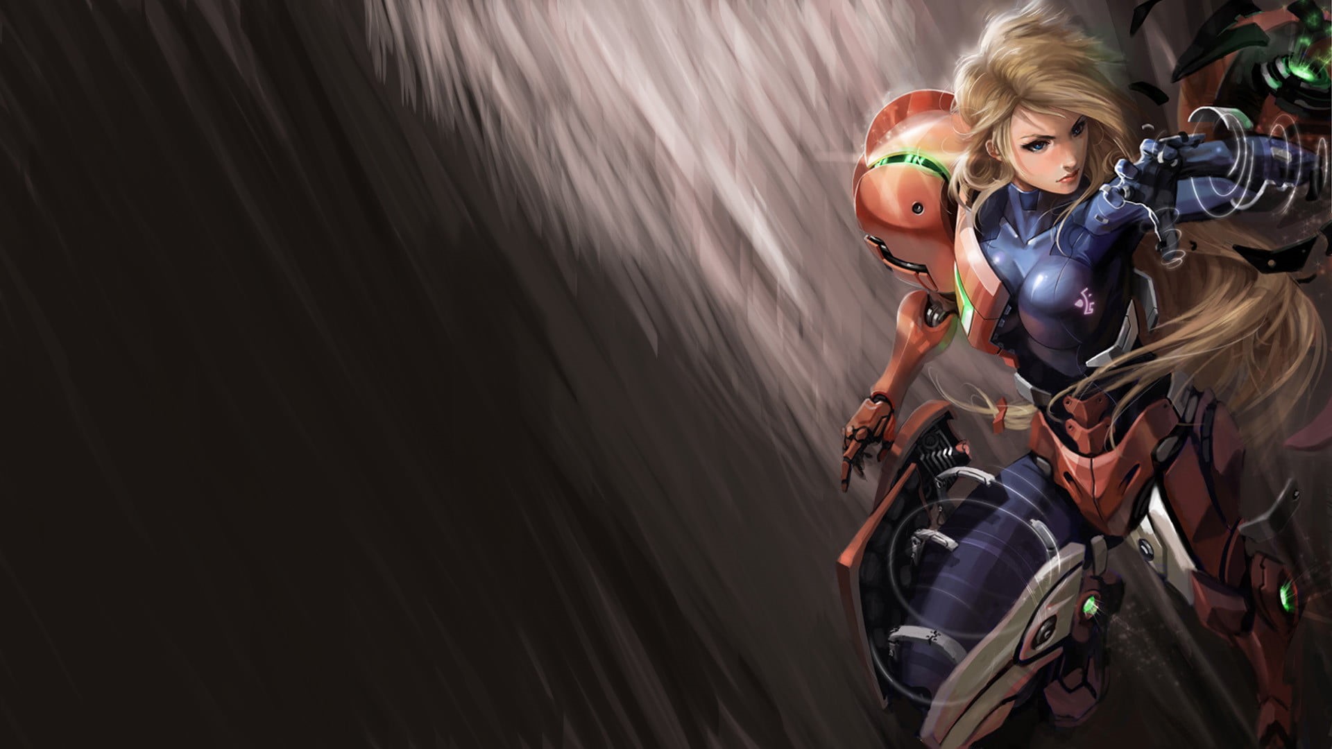 animated, people, wearing, Metroid, fun, Video Game Art, black, outdoors, women, two people, orange, females, bodysuit, sport, adult, three quarter length, HD Wallpaper
