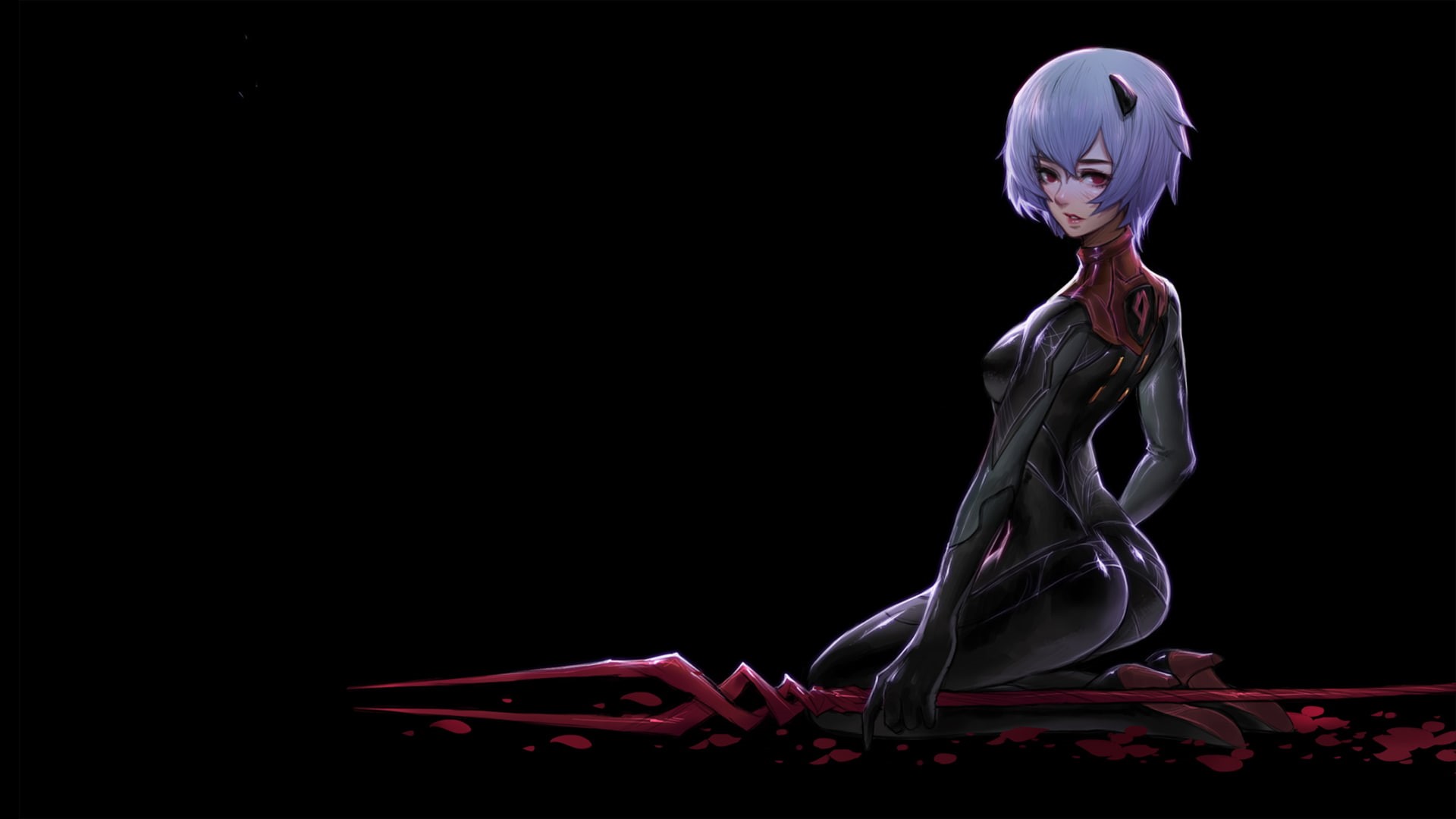 Spear of Longinus, blood spatter, Neon Genesis Evangelion, 1080P, Ayanami Rei, HD Wallpaper