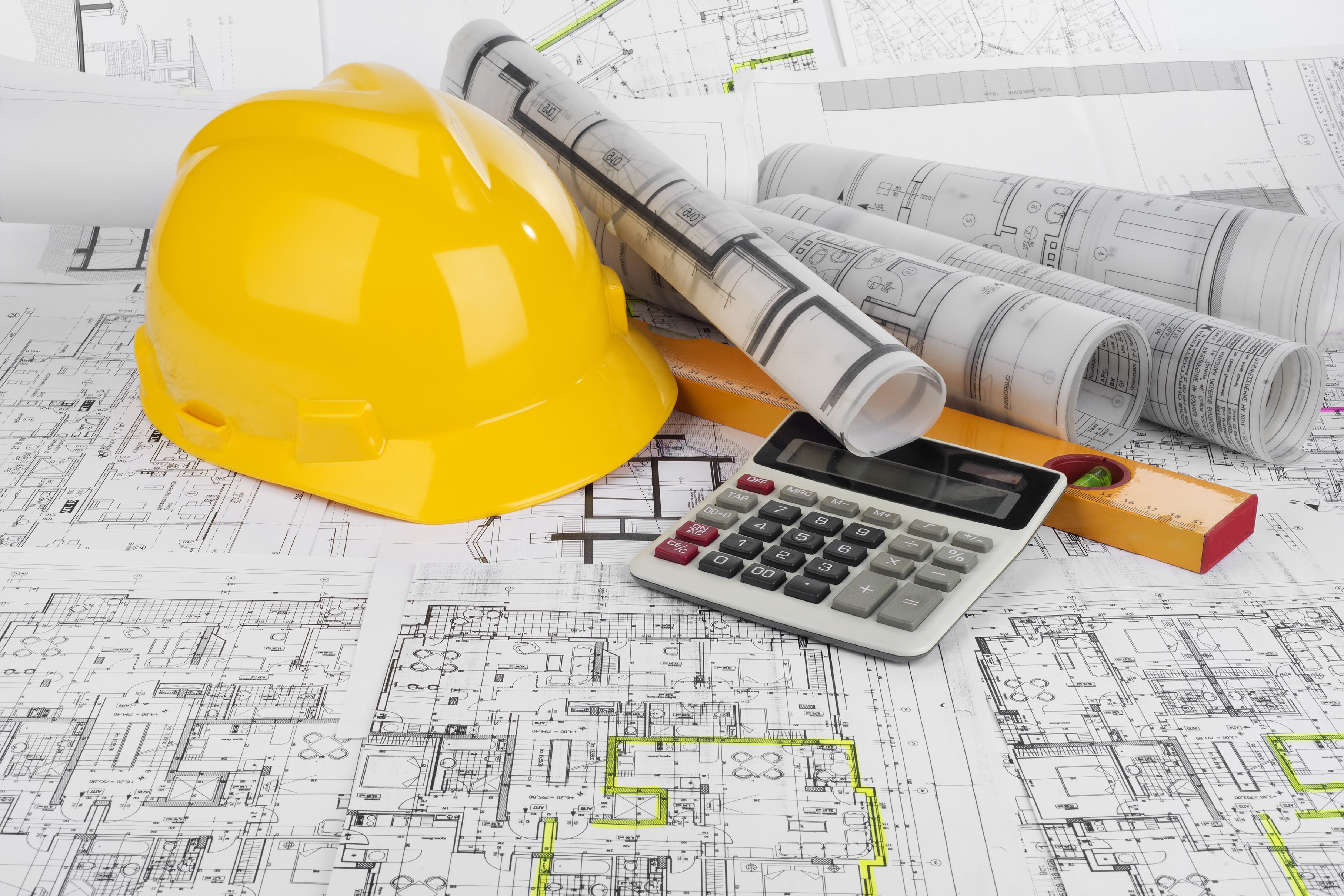 civil engineering, calculator, pearls, 2K, blueprints, HD Wallpaper