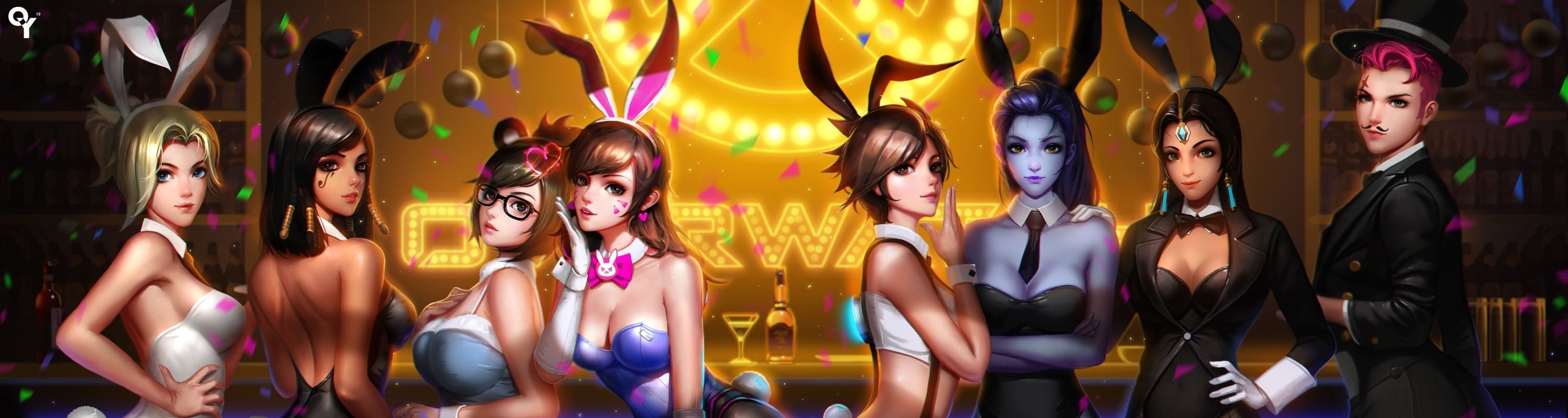 beautiful woman, party - social event, character, female, disco dancing, women, standing, tracer, overwatch, arts culture and entertainment, game, symmetra, HD Wallpaper