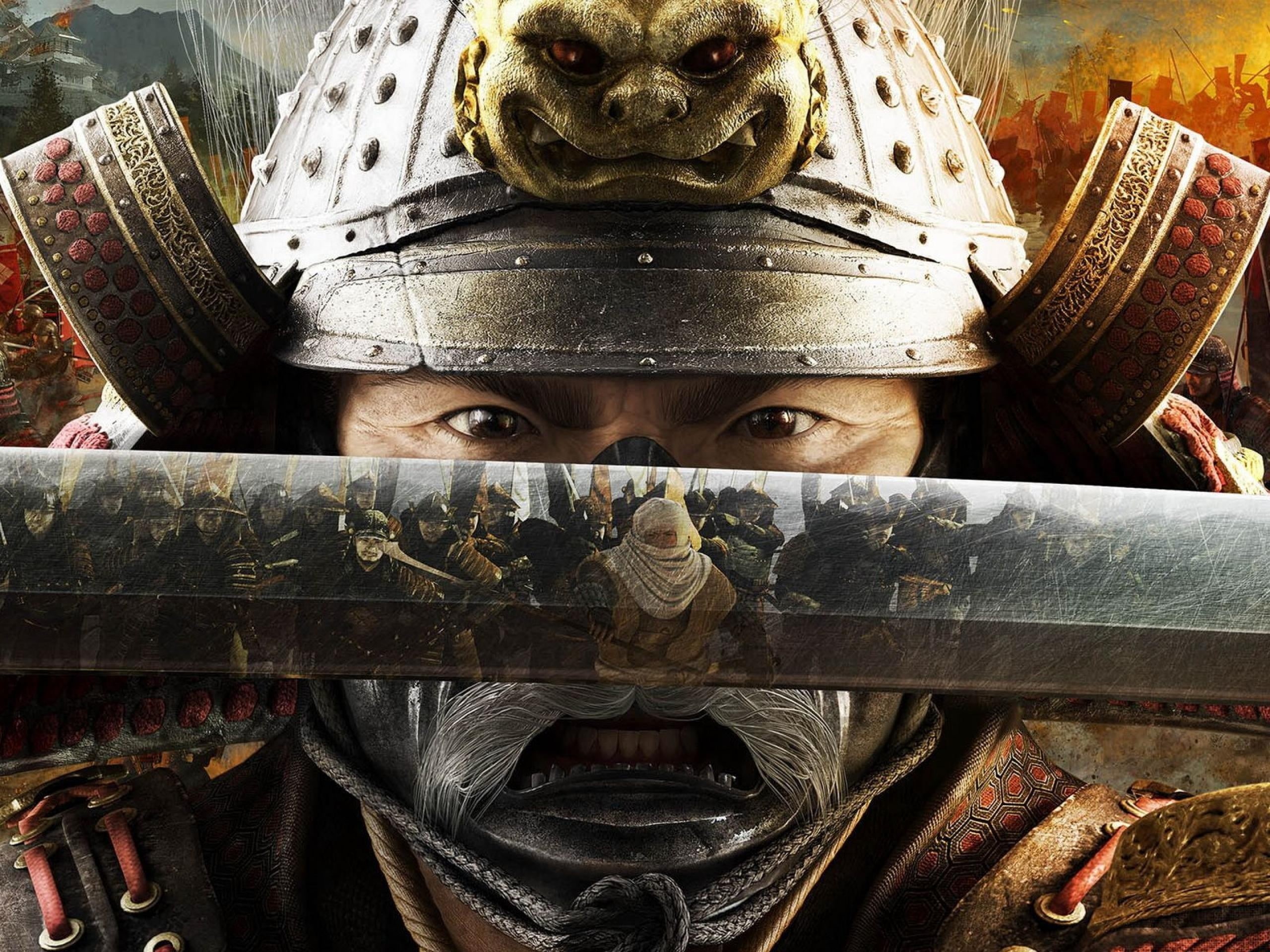 one person, human face, real people, lifestyles, video games, portrait, body part, representation, samurai, front view, adult, close-up, Total War: Shogun 2, HD Wallpaper