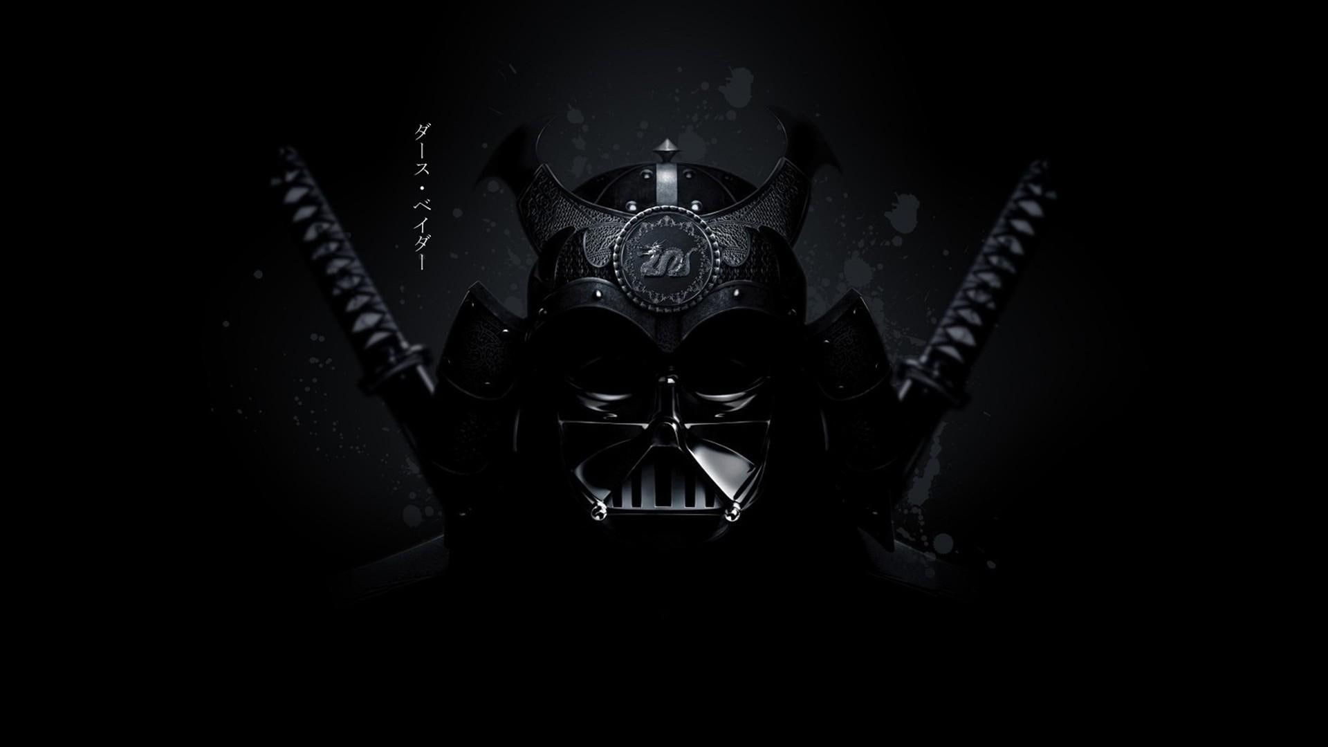 gray, darth, black, star wars, 1920x1080, darth vader, samurai, vader, digital art, 1080P, mask, HD Wallpaper