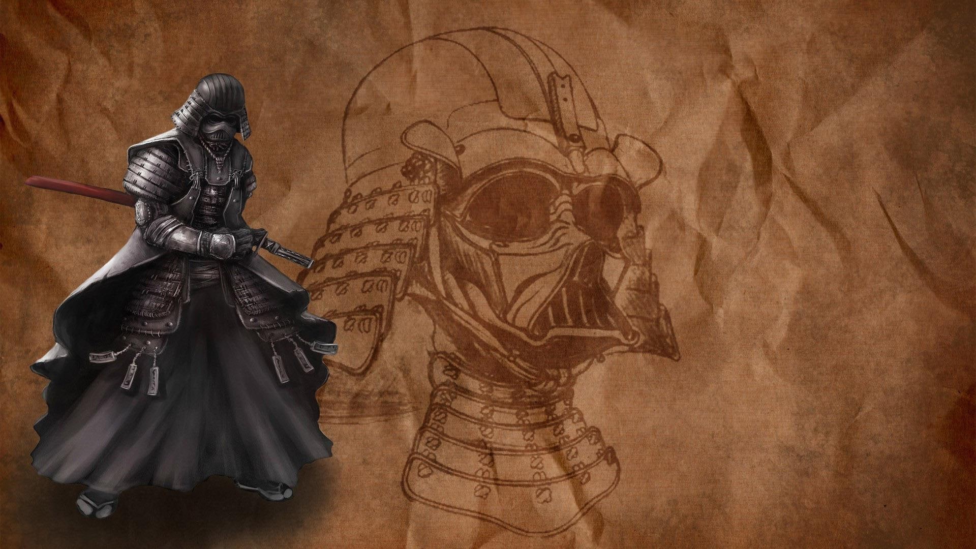 samurai, star, vader, darth vader, star wars, darth, 1080P, 1920x1080, wars, fantasy, character, HD Wallpaper