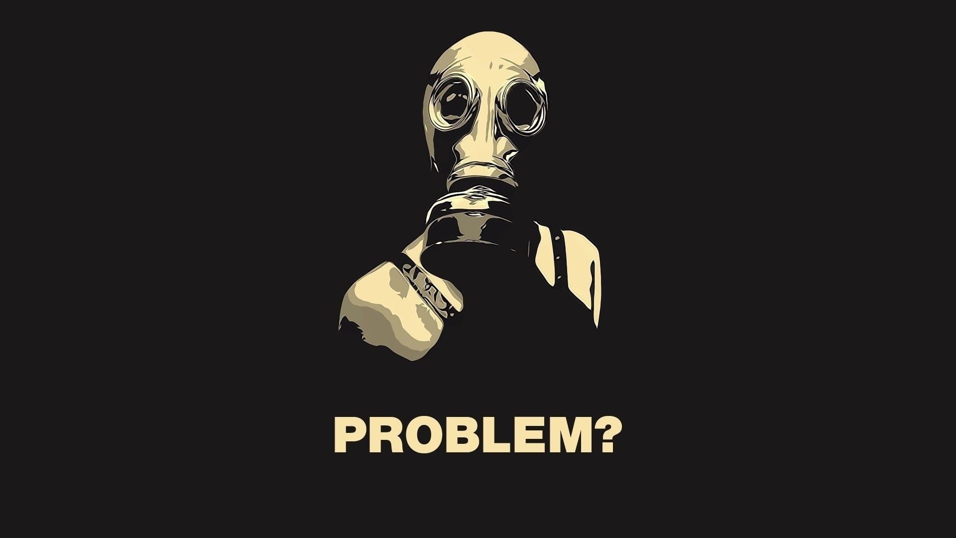 warning sign, science, minimalism, technology, black, copy space, text, mask, western script, human skeleton, black background, 1080P, no people, human representation, HD Wallpaper