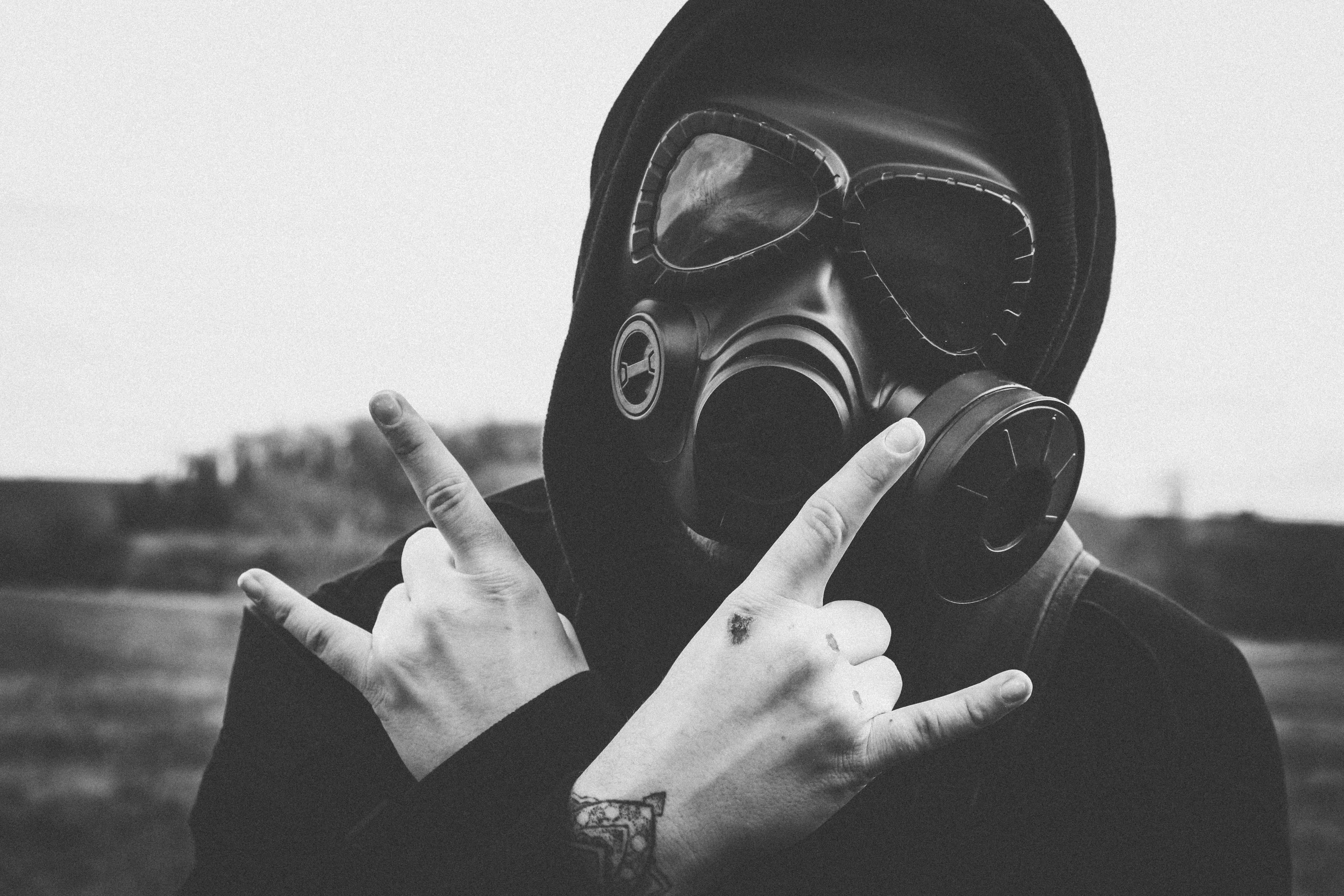 gesturing, one person, gas, real people, 5K, warning sign, mask, leisure activity, obscured face, headshot, portrait, aggression, hands, wearing, outdoors, HD Wallpaper