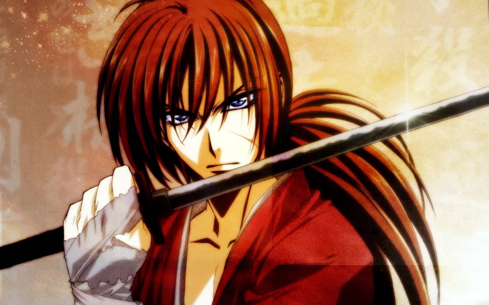 lifestyles, hair, hairstyle, obscured face, rurouni, people, adult, red, evil, indoors, halloween, human Face, one Person, holding, kenshin, portrait, 1080P, HD Wallpaper