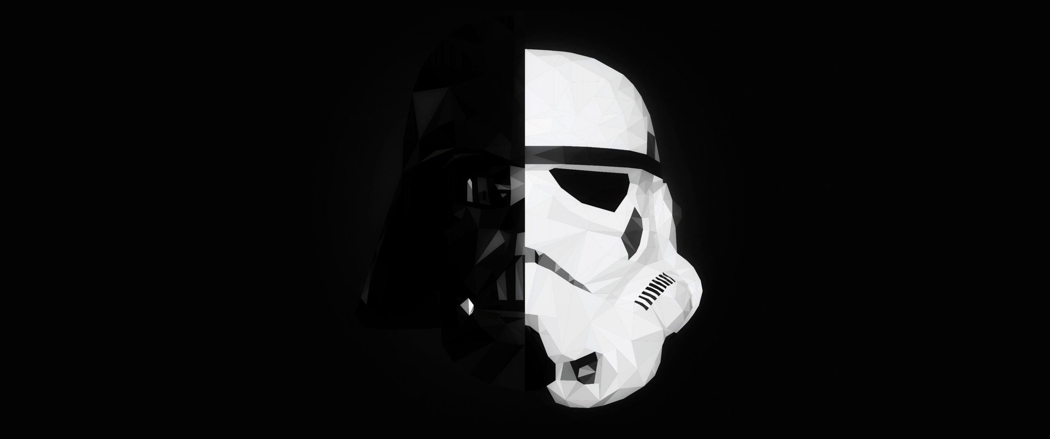 stormtrooper, Star Wars, splitting, Darth Vader, 2K, minimalism, mask, HD Wallpaper