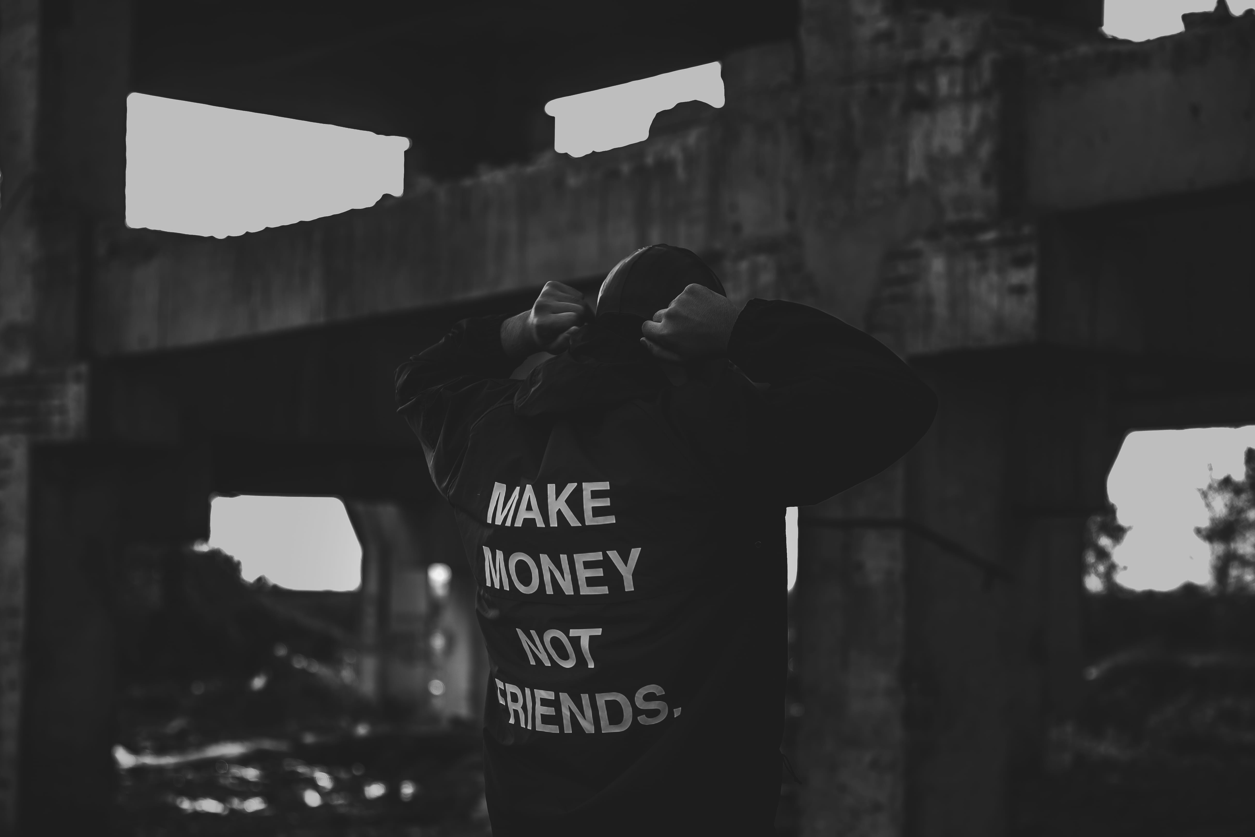 focus on foreground, person, road, script, standing, communication, sign, x-ray, friends, day, text, portrait, shirt, street, urban, information, alleyway, HD Wallpaper