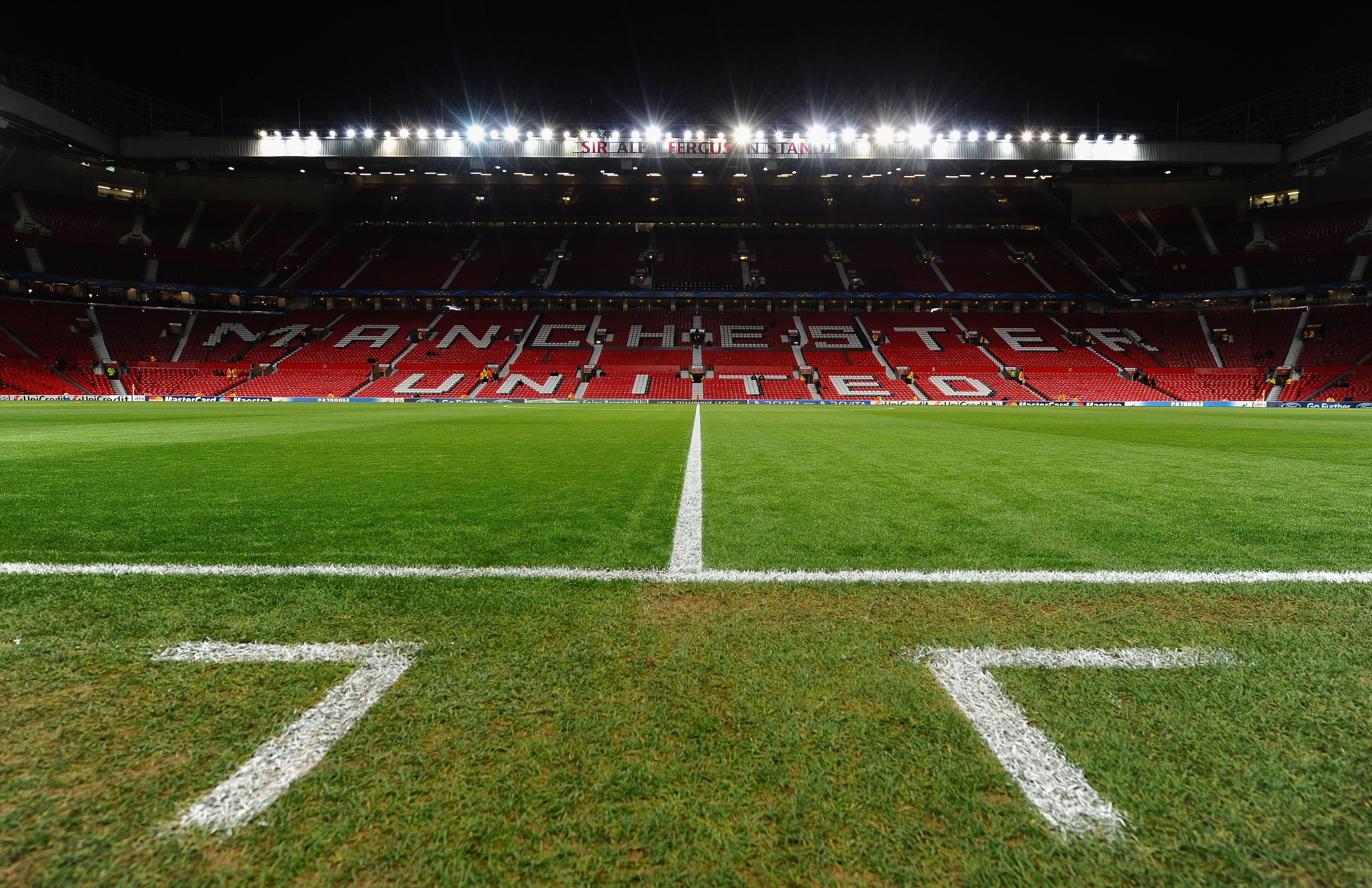 stadion, competition, united, Old Trafford, manchester, games, 4K, team sport, outdoors, lighting equipment, floodlight, Manchester United, soccer, no people, HD Wallpaper