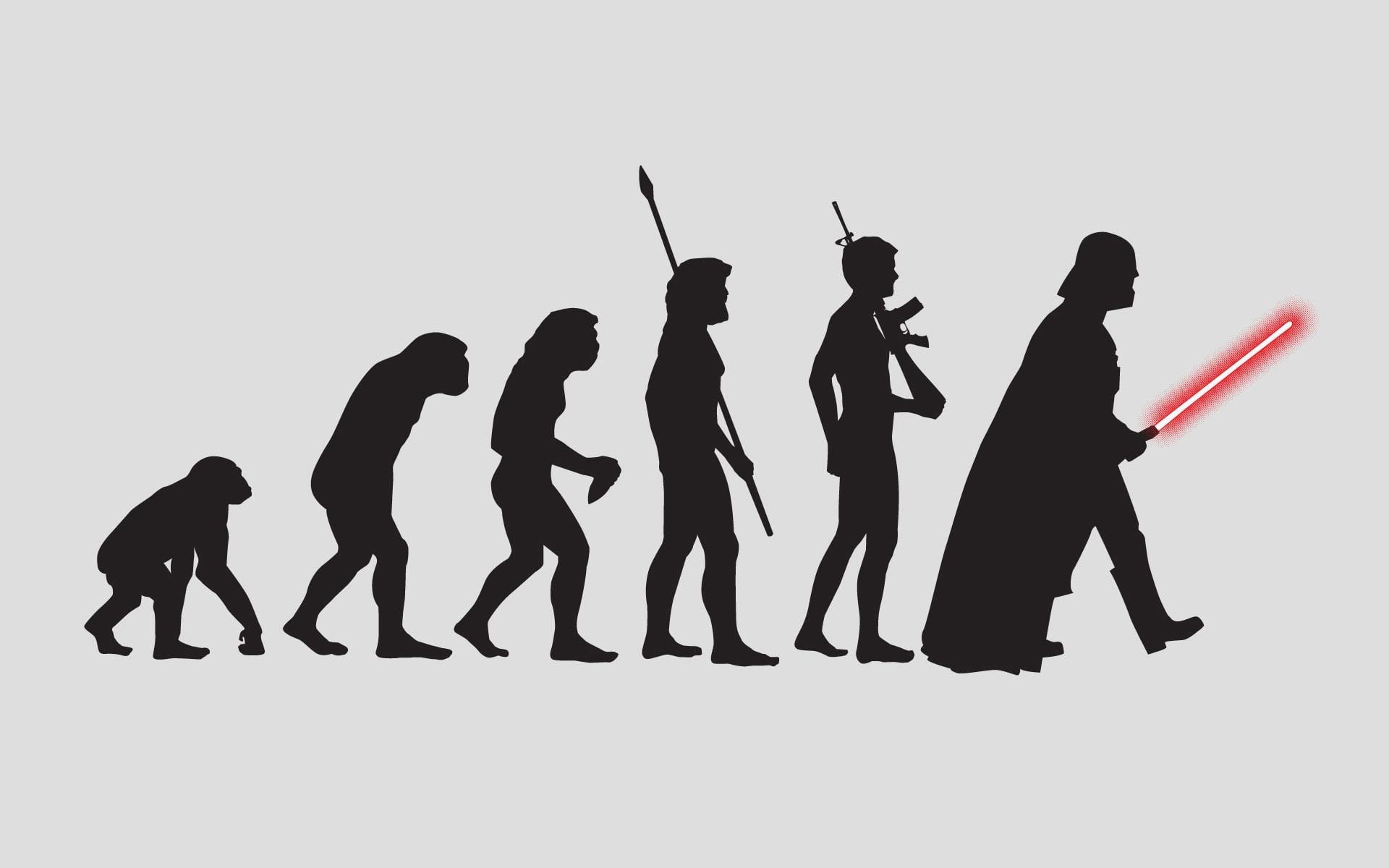evolution, wars, cut out, science fiction, white background, studio shot, star, Star Wars, communication, indoors, men, 1080P, silhouette, human, artwork, HD Wallpaper