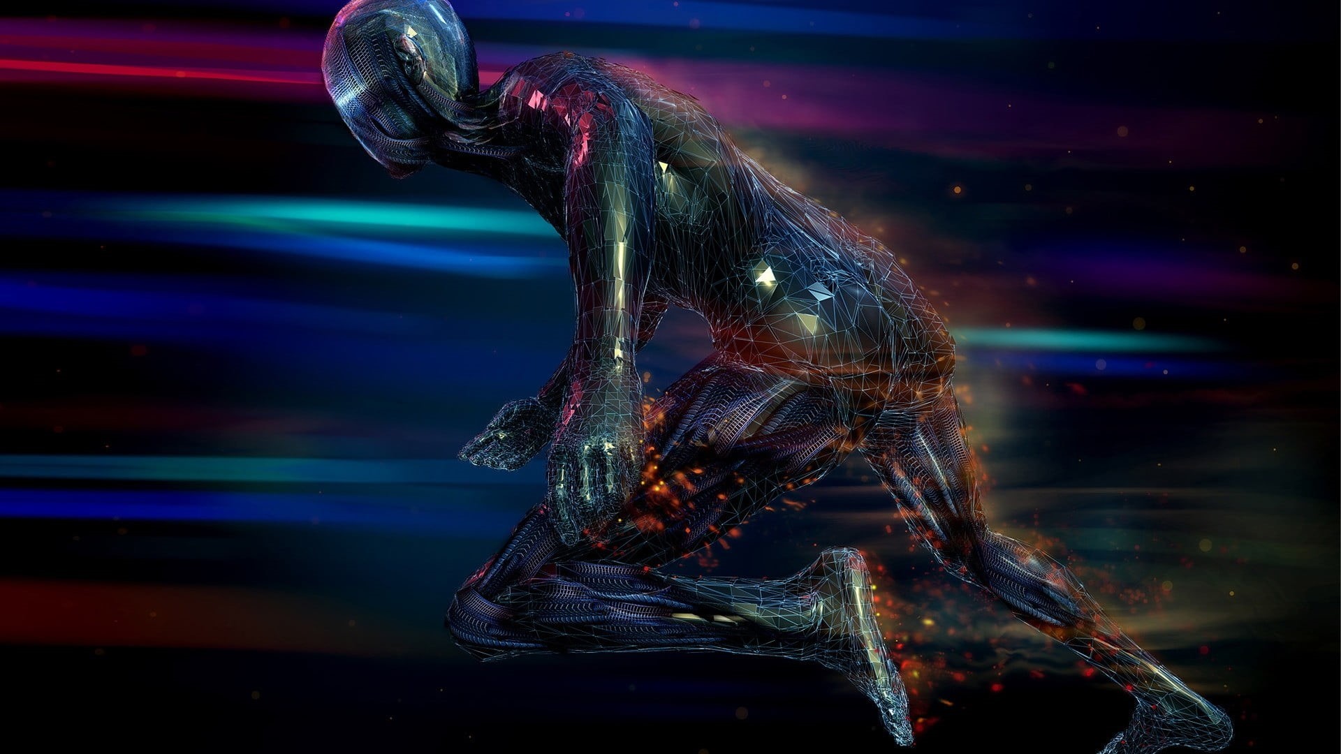 1080P, close-up, science fiction, indoors, animal, focus on foreground, human, shapes, no people, robot, sea life, animal head, illustration, animal wildlife, HD Wallpaper