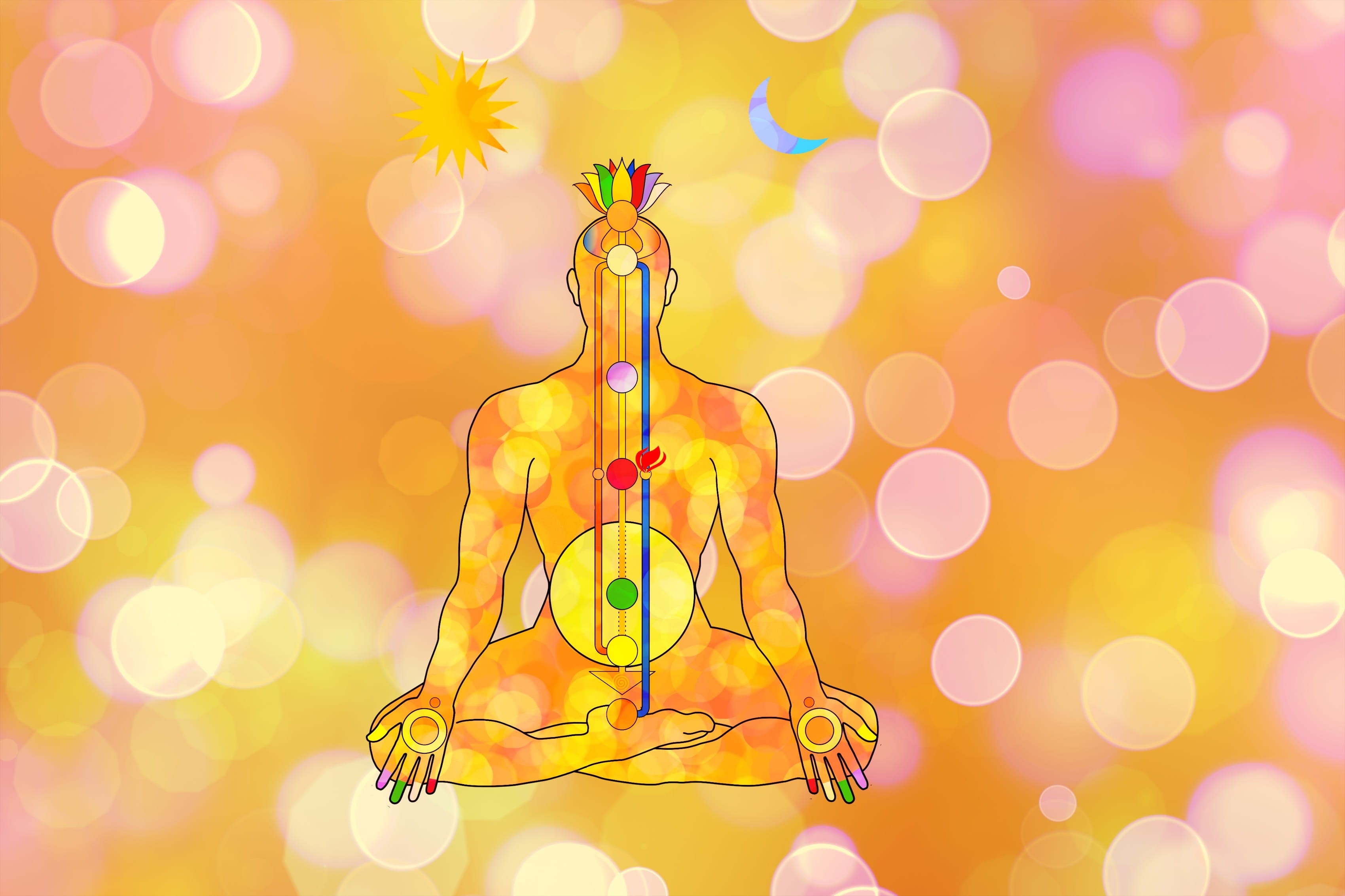 chakras, christmas ornament, yoga, tree, illuminated, nature, christmas tree, wave, center, solar plexus, christmas decoration, holiday - event, christmas, HD Wallpaper
