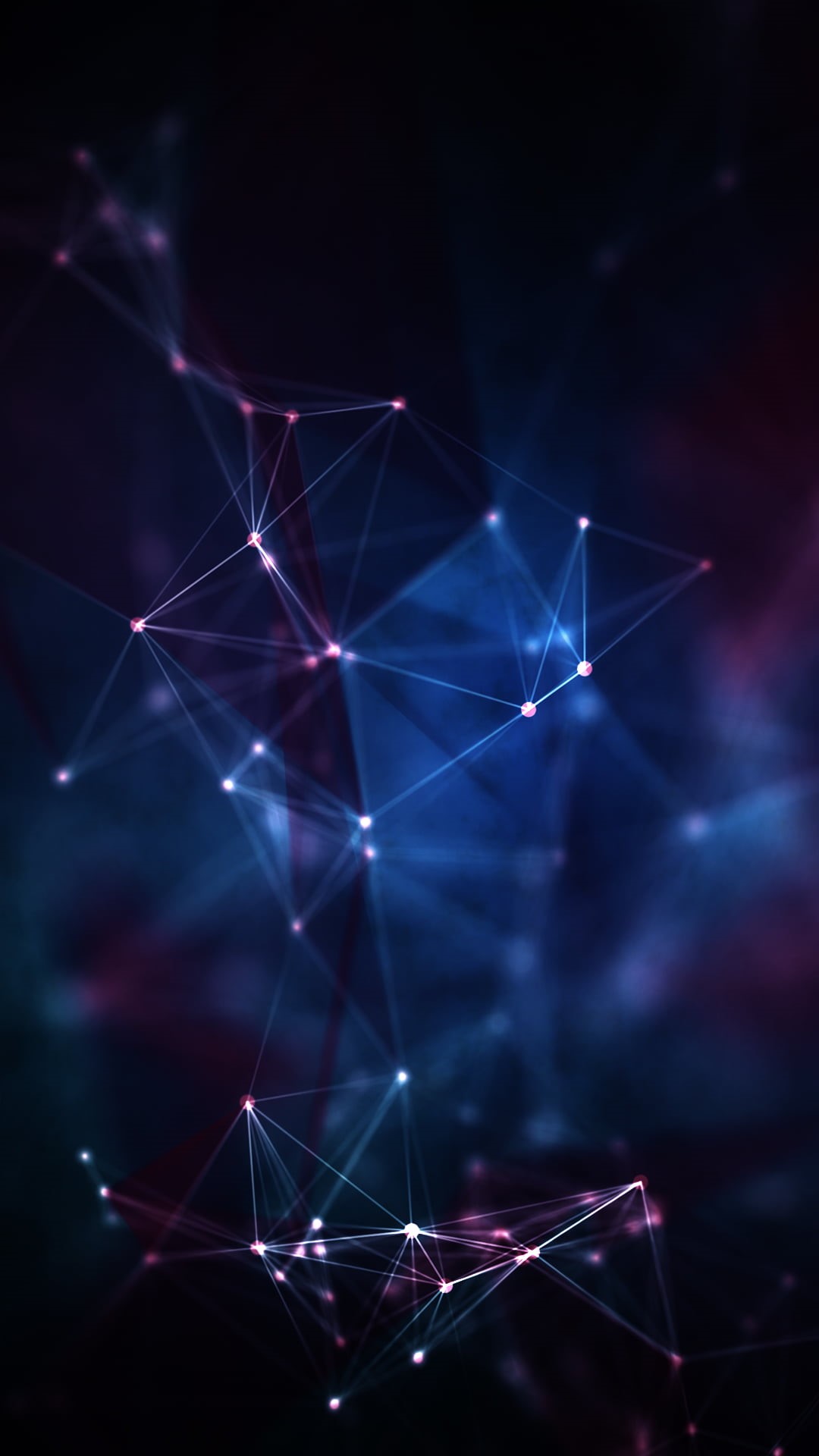 business, concepts, blue, spotted, star map, nebula, geometric Shape, night, science, technology, computer Network, purple, dark, fractal, internet, Phone HD Wallpaper