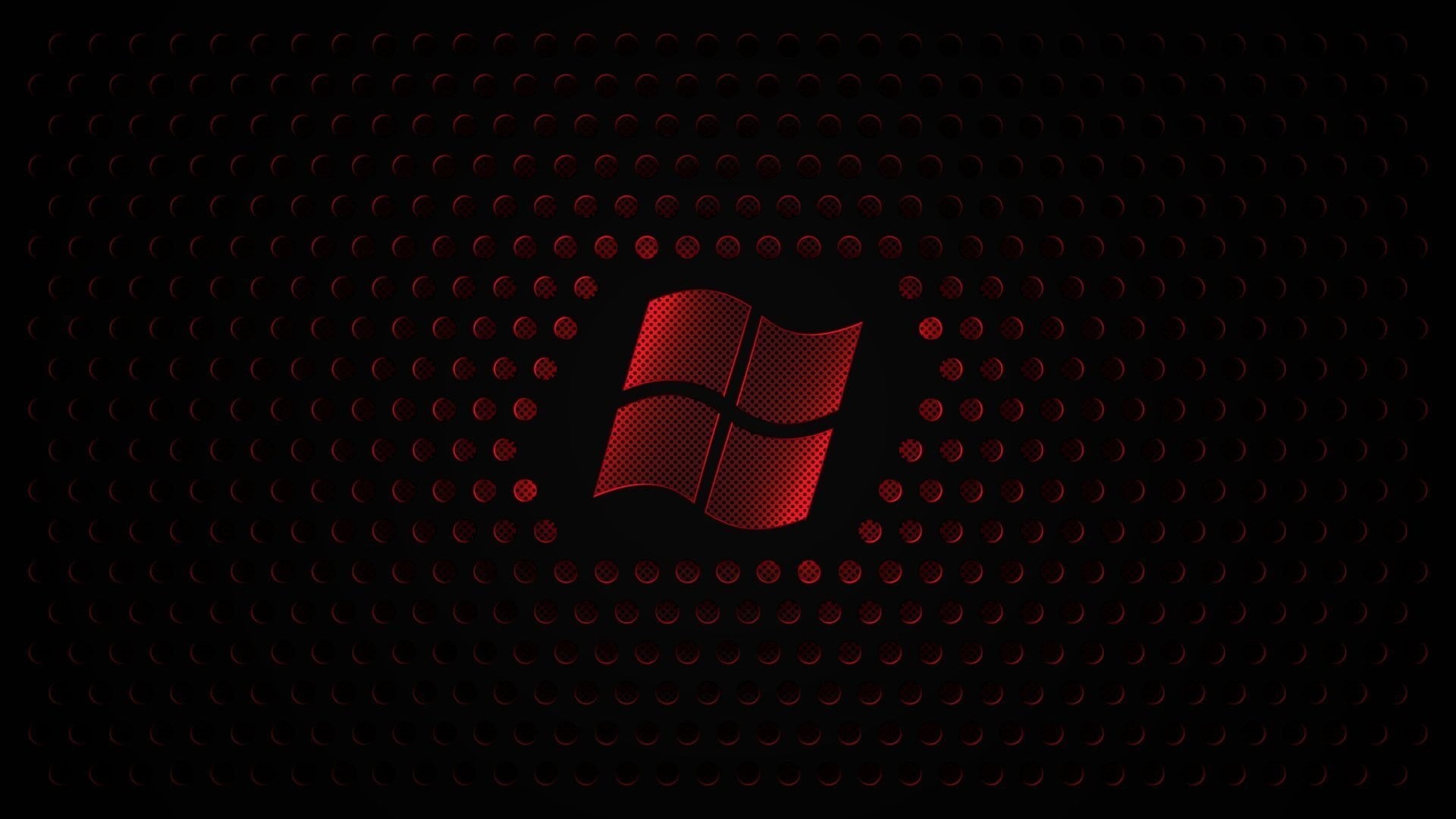 textured, full frame, geometric shape, metal, Windows 7, dark, single object, red, equipment, close-up, backgrounds, illustration, windows, grid, no people, HD Wallpaper
