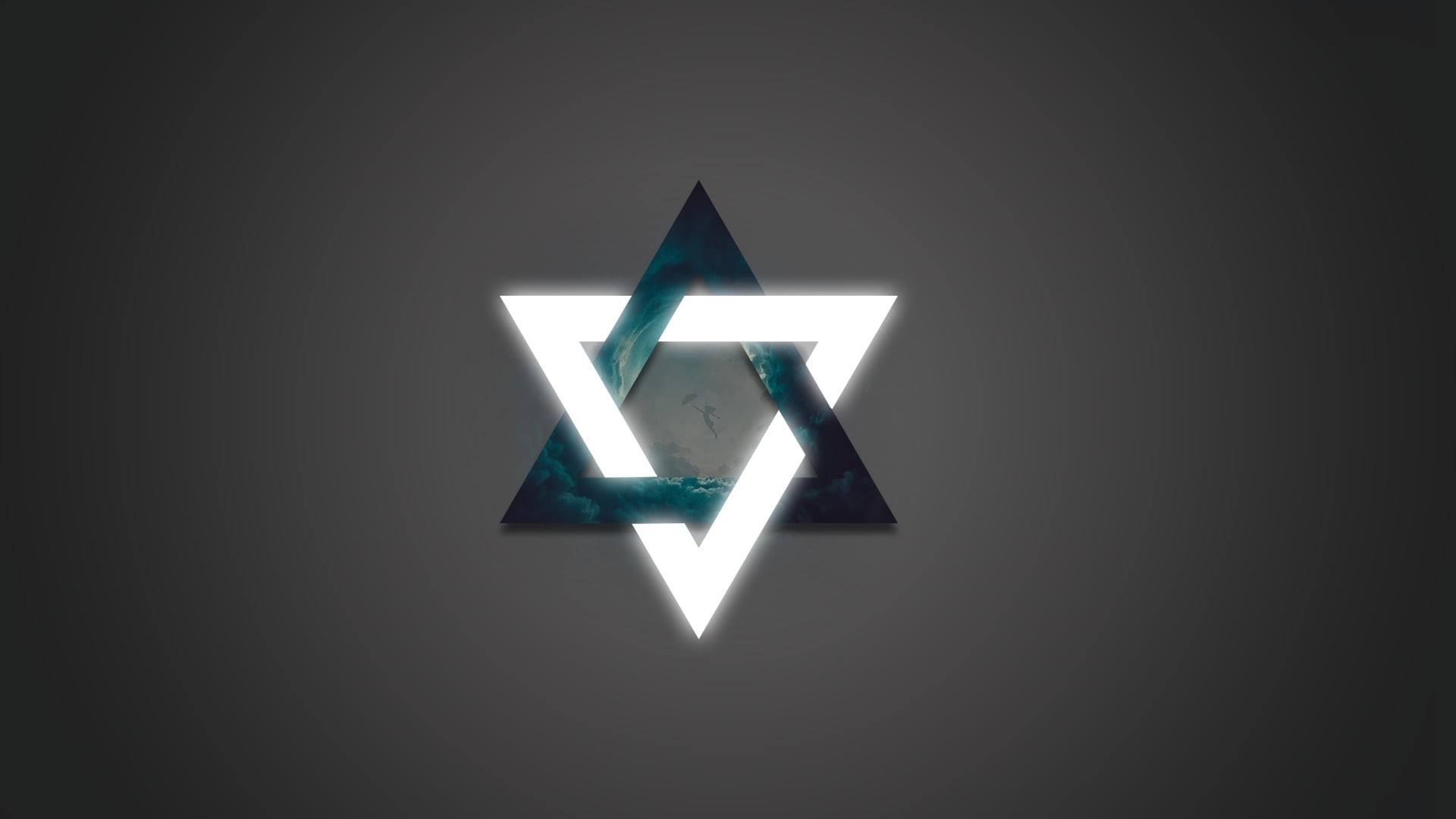 light, architecture, glowing, pentagram, domestic room, illuminated, logo, no people, 1080P, wall - building feature,  grey, electric light, black, low angle view, HD Wallpaper
