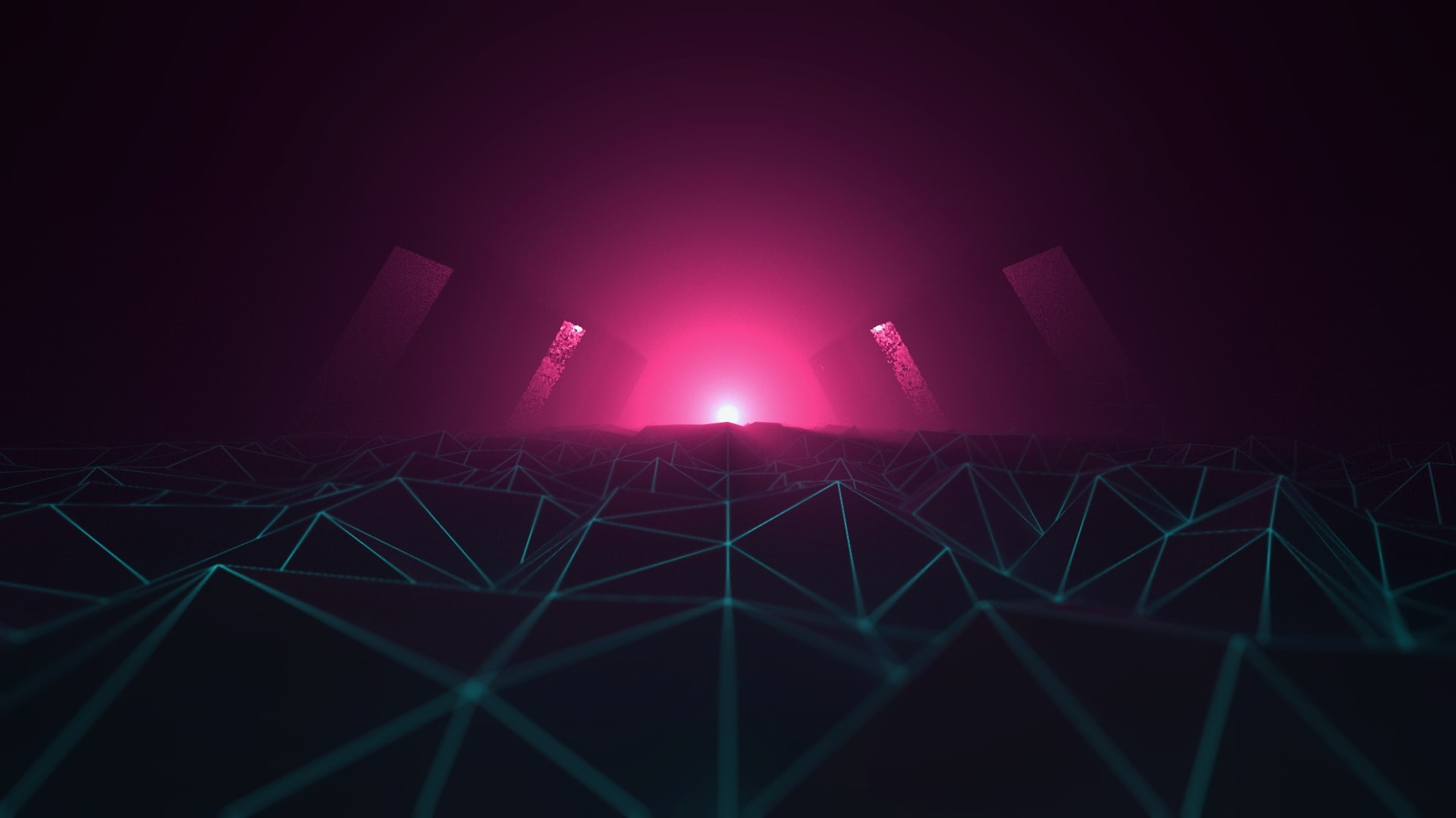 cyberpunk, 1980s, synthesizer, neon, 1080P, wireframe, HD Wallpaper