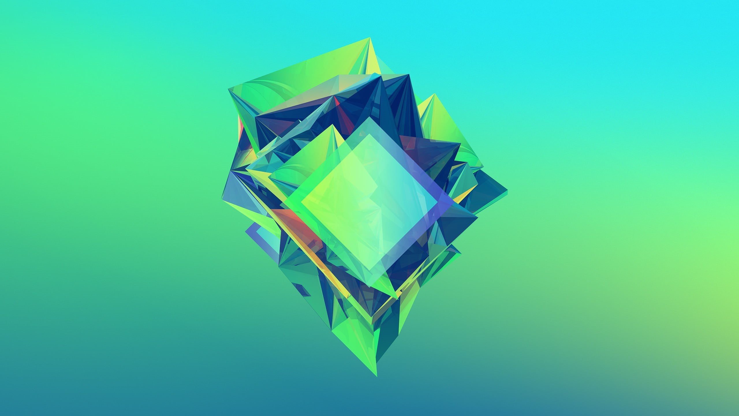 pattern, gemstone, copy space, indoors, illustration, diamond - gemstone, three-dimensional Shape, close-up, design, green, cube Shape, simple background, HD Wallpaper