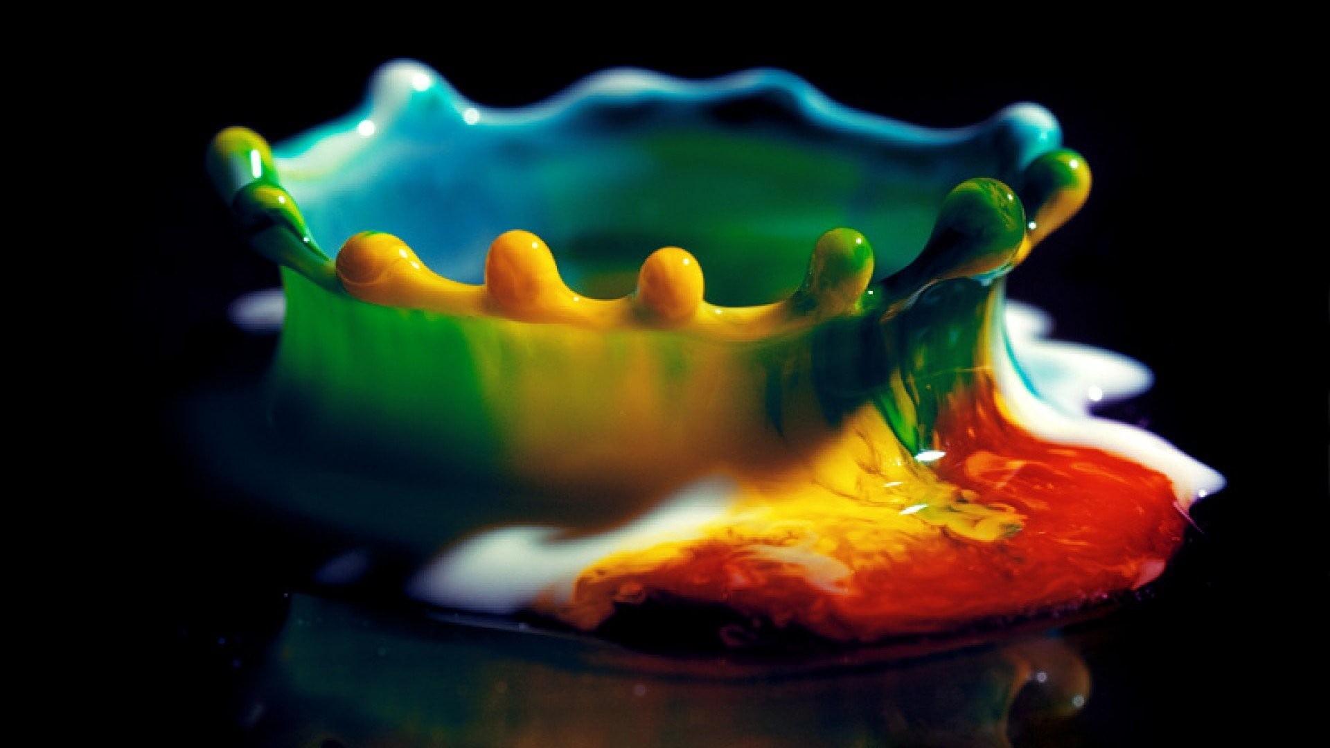 multi colored, no people, macro, science, backgrounds, heat - temperature, isolated, food and drink, nature, creativity, ink, multicolored, reflection, HD Wallpaper