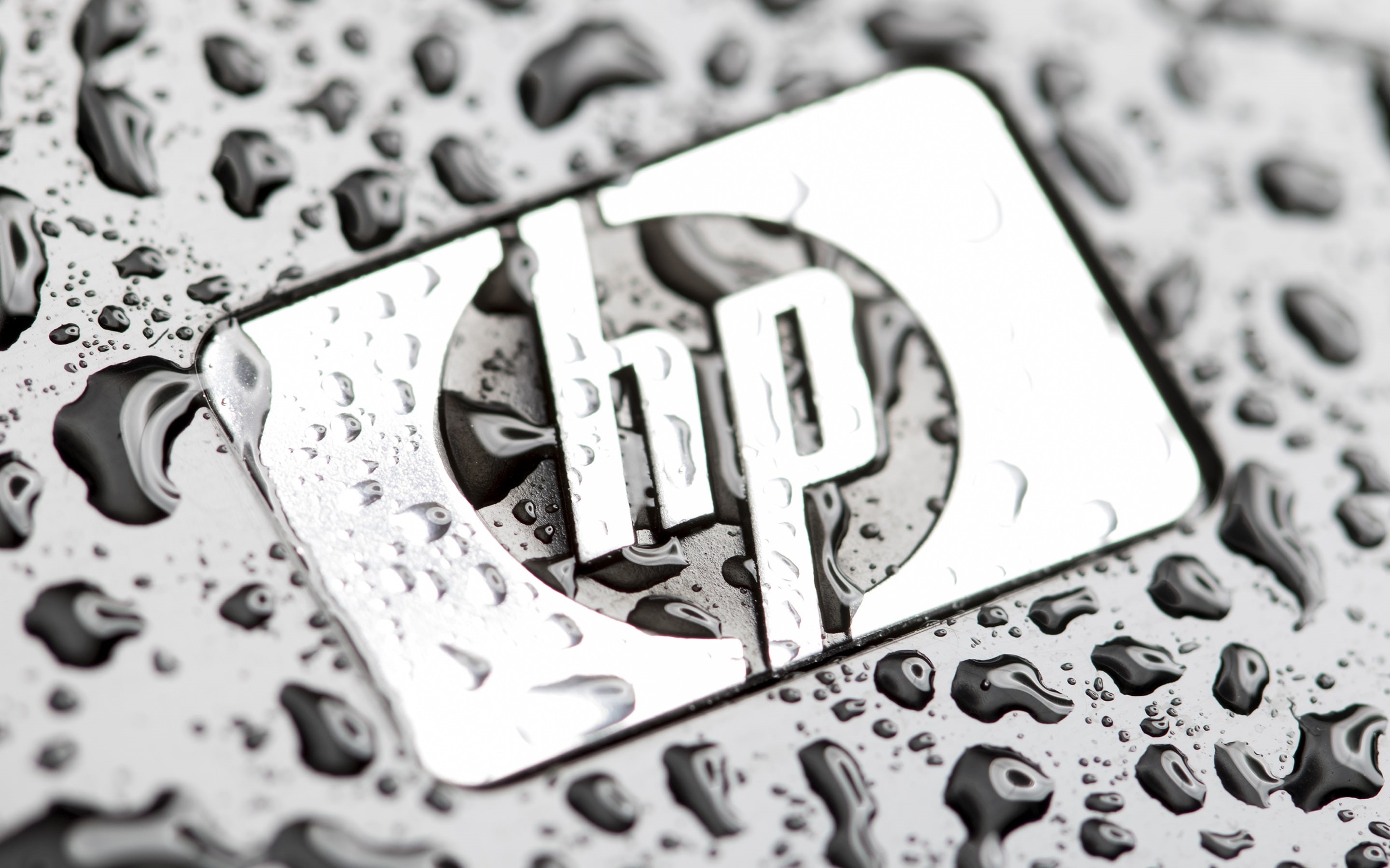 Drops, HP, Logo, Water, 2K, HD Wallpaper