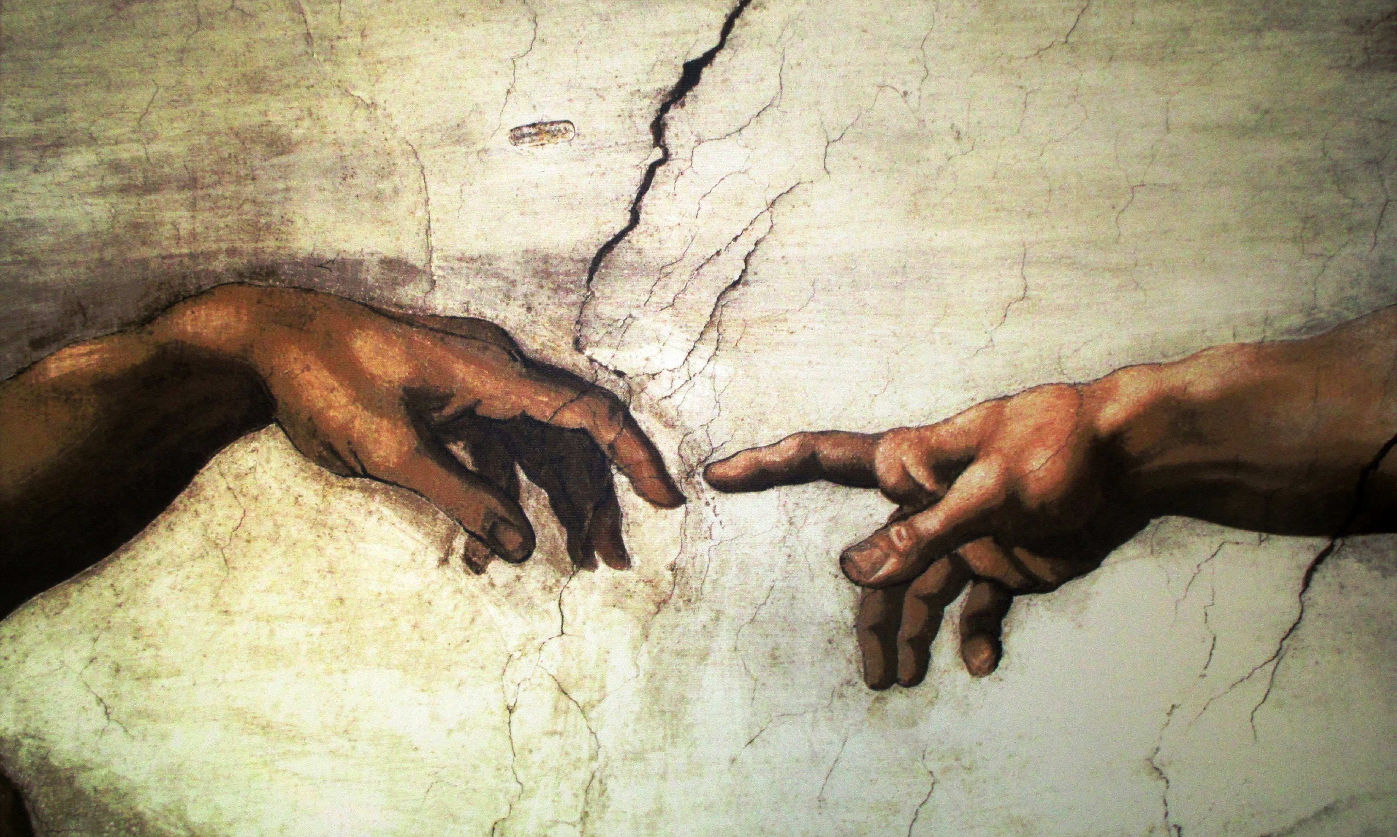 human hand, textured, rome, lifestyles, finger, body part, wall - building feature, thumb, real people, michelangelo, hand, close-up, dirty, outdoors, adam, HD Wallpaper