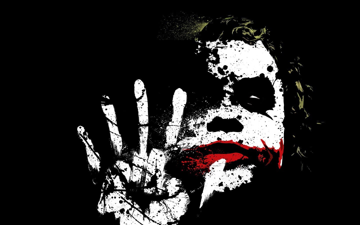 paint, copy space, movies, indoors, close-up, Joker, Batman, one person, human body part, studio shot, artwork, human hand, finger, spooky, fear, HD Wallpaper