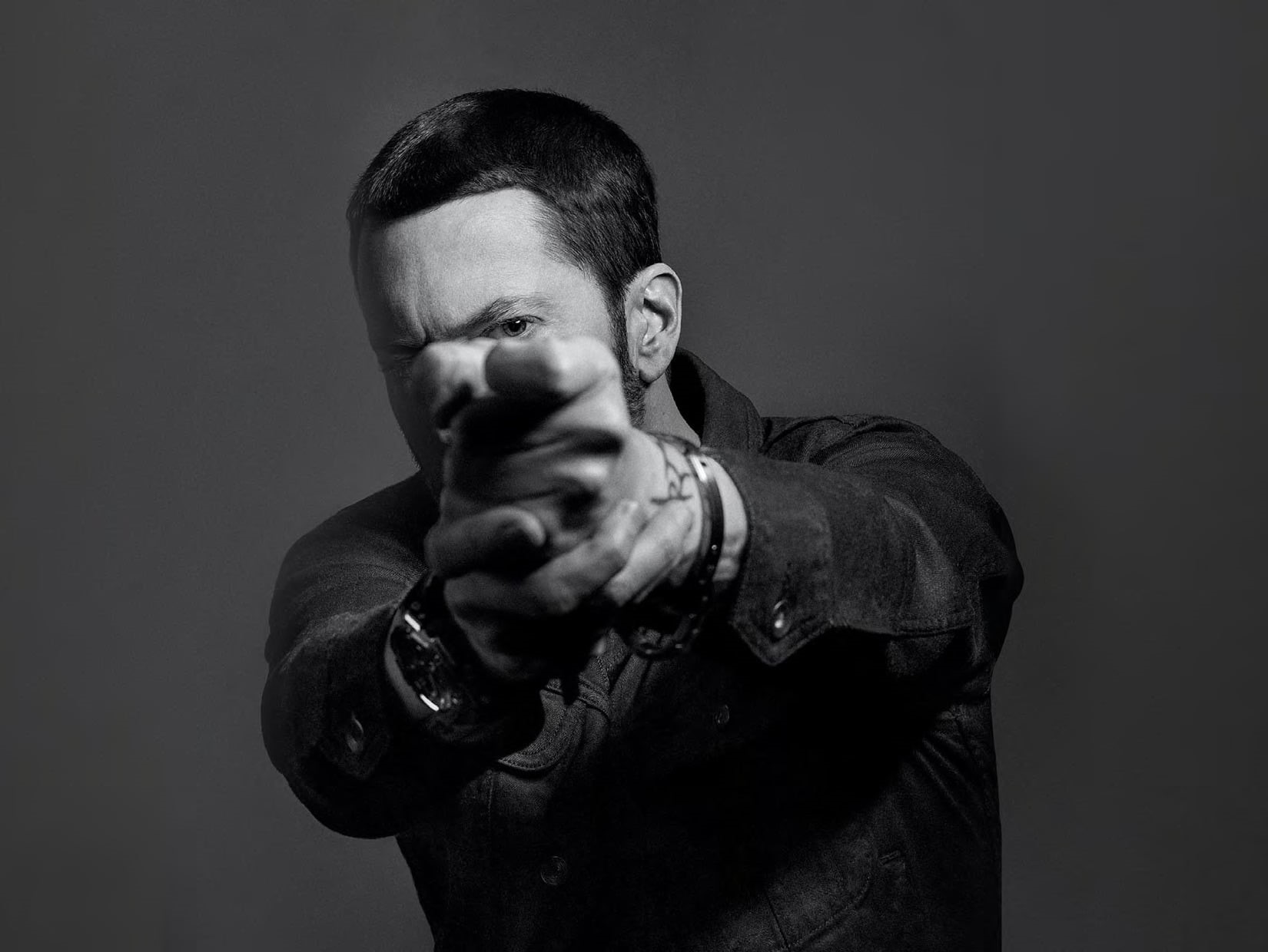 anger, studio shot, Eminem, men, Revival, human body part, front view, indoors, adult, human hand, black background, headshot, young adult, mid adult, 720P, HD Wallpaper