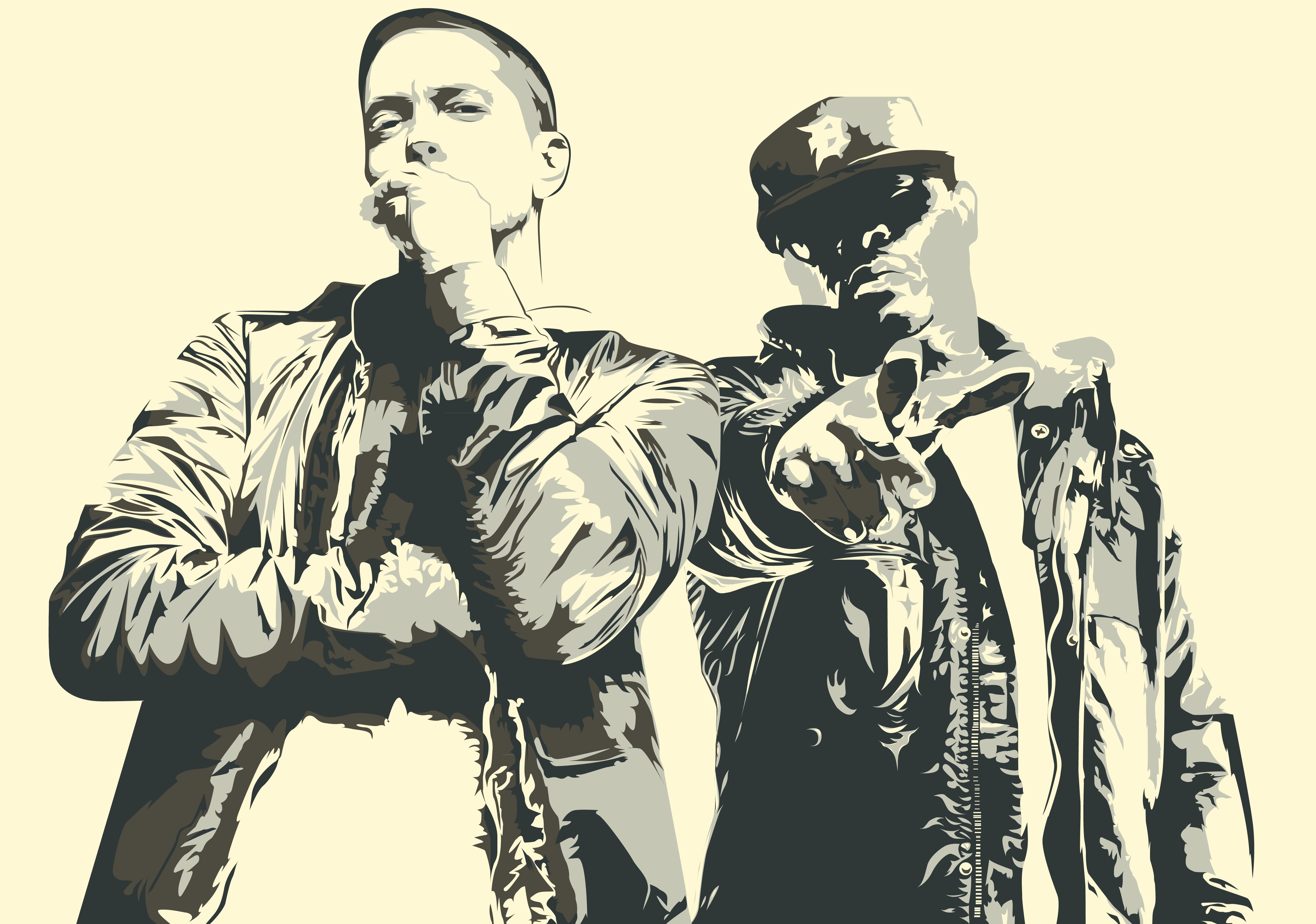 creativity, 5K, art and craft, sky, men, Ryan Montgomery, shady, line Art, one Person, Eminem, sculpture, Marshall Bruce Mathers, Royce da 59andquot;, HD Wallpaper