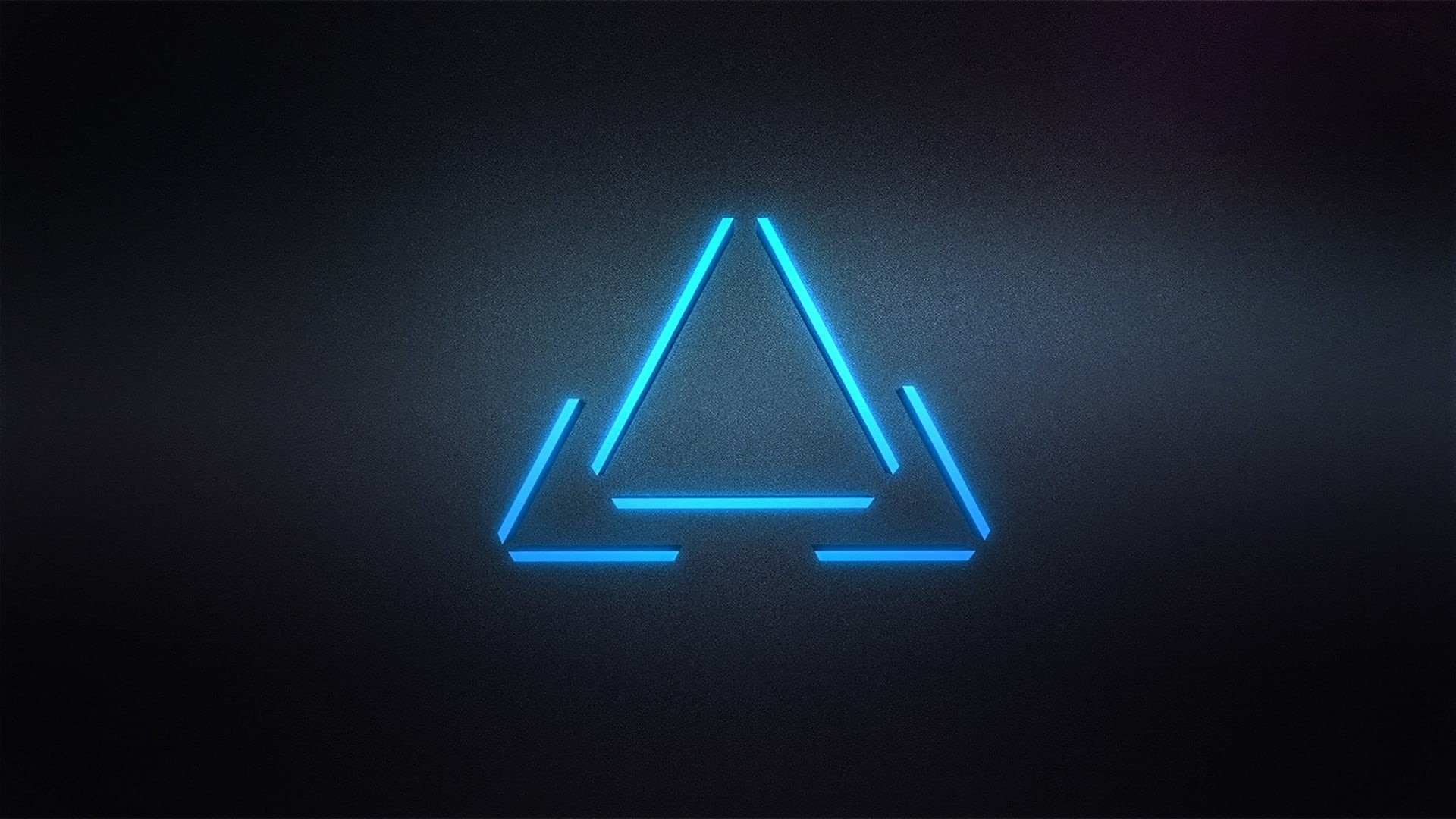 symbol, shape, no people, warning symbol, triangle, blue, single object, light - natural phenomenon, 1080P, communication, neon, green color, lighting equipment, HD Wallpaper